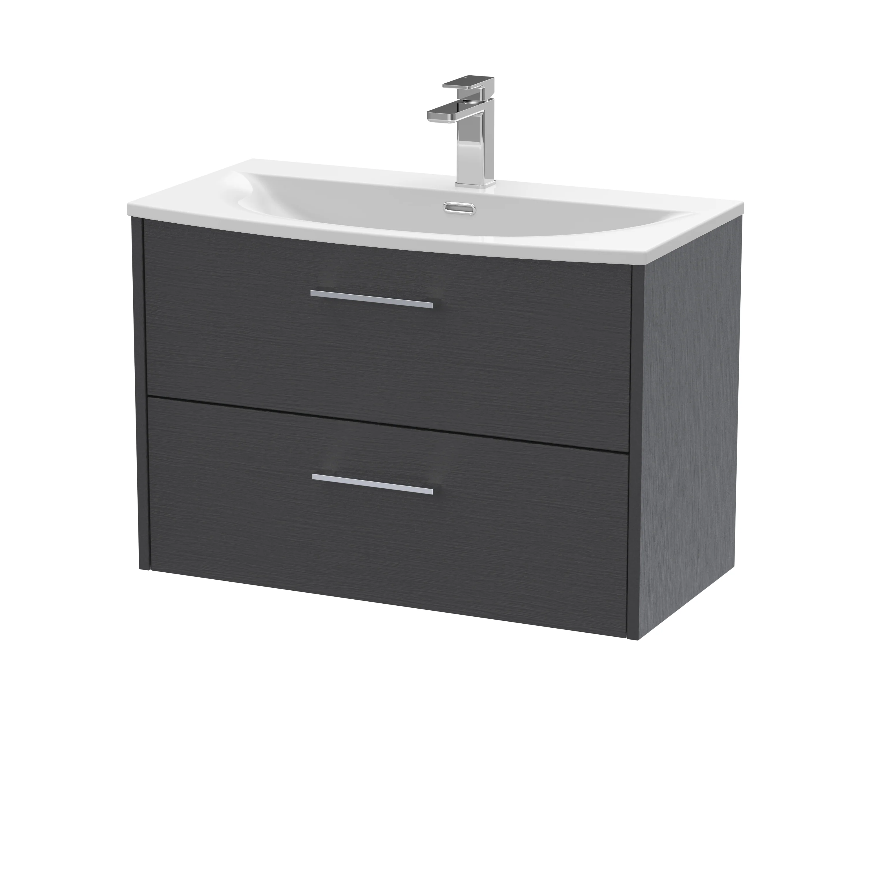 Hudson Reed Juno 800mm Wall Hung 2-Drawer Vanity & Basin 4 - Graphite Grey