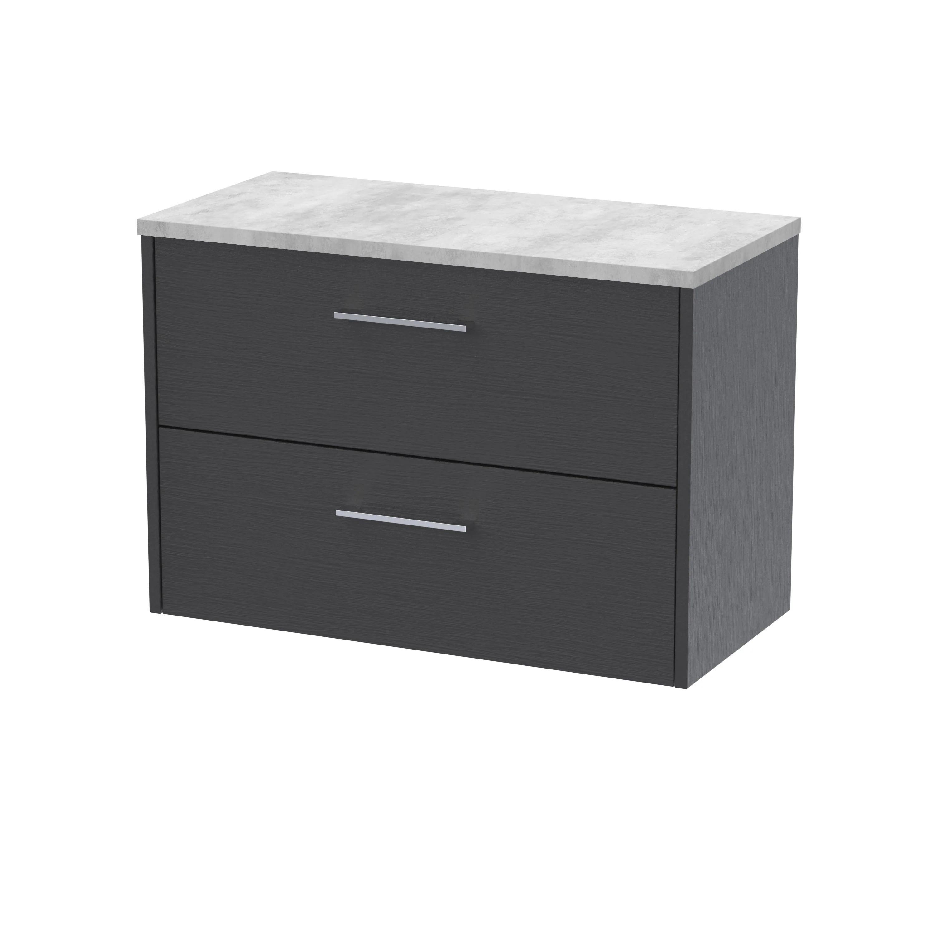 Hudson Reed Juno 800mm Wall Hung 2-Drawer Vanity & Laminate Top - Graphite Grey