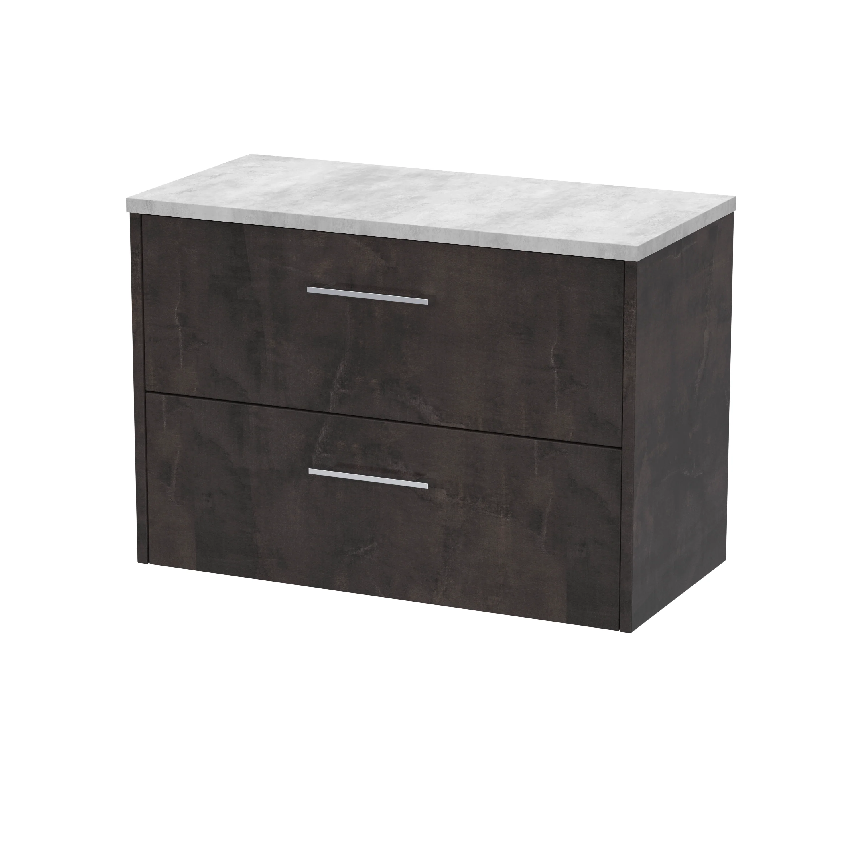 Hudson Reed Juno 800mm Wall Hung 2-Drawer Vanity & Worktop - Metallic Slate