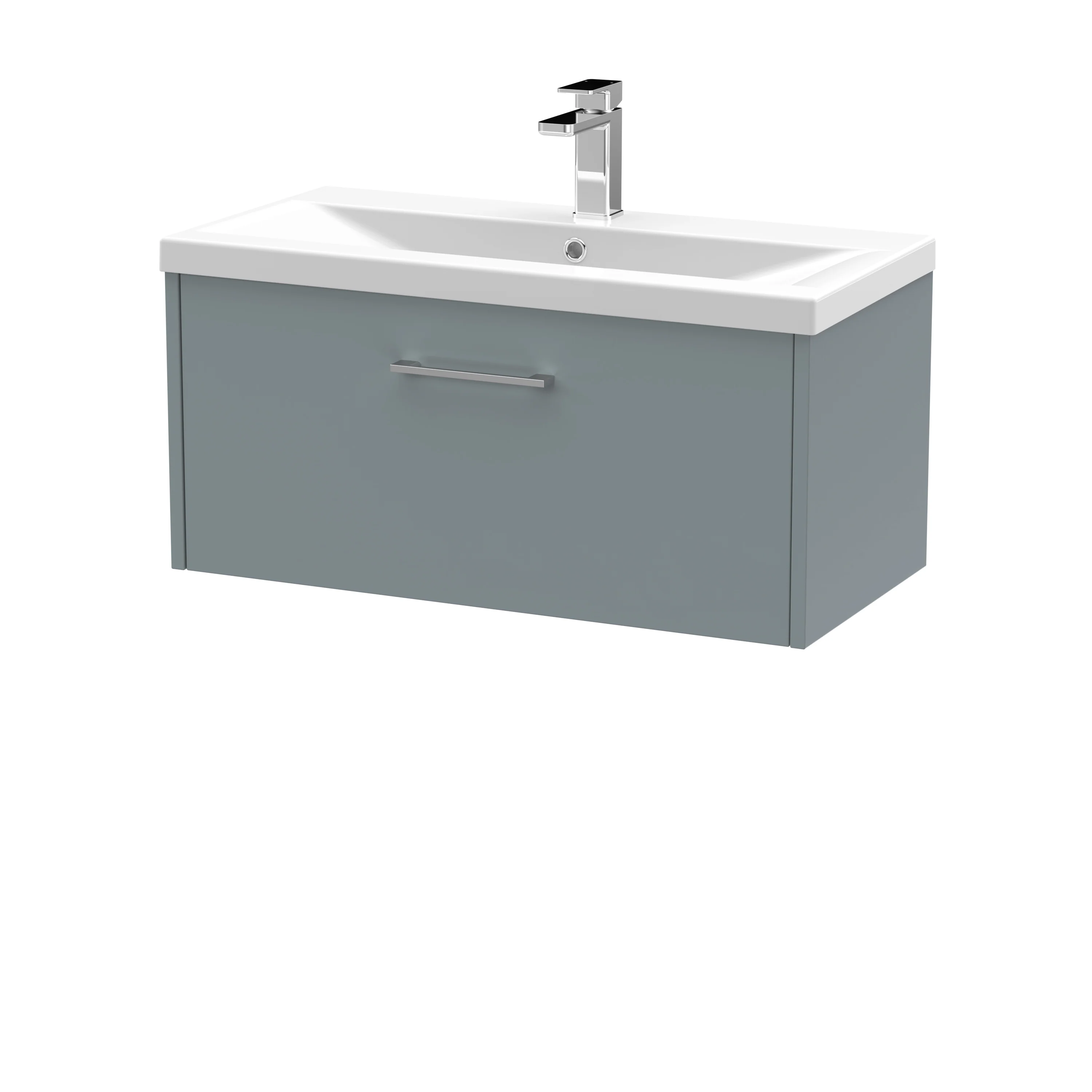 Hudson Reed Juno 800mm Wall Hung 1-Drawer Vanity & Basin 1 - Coastal Grey