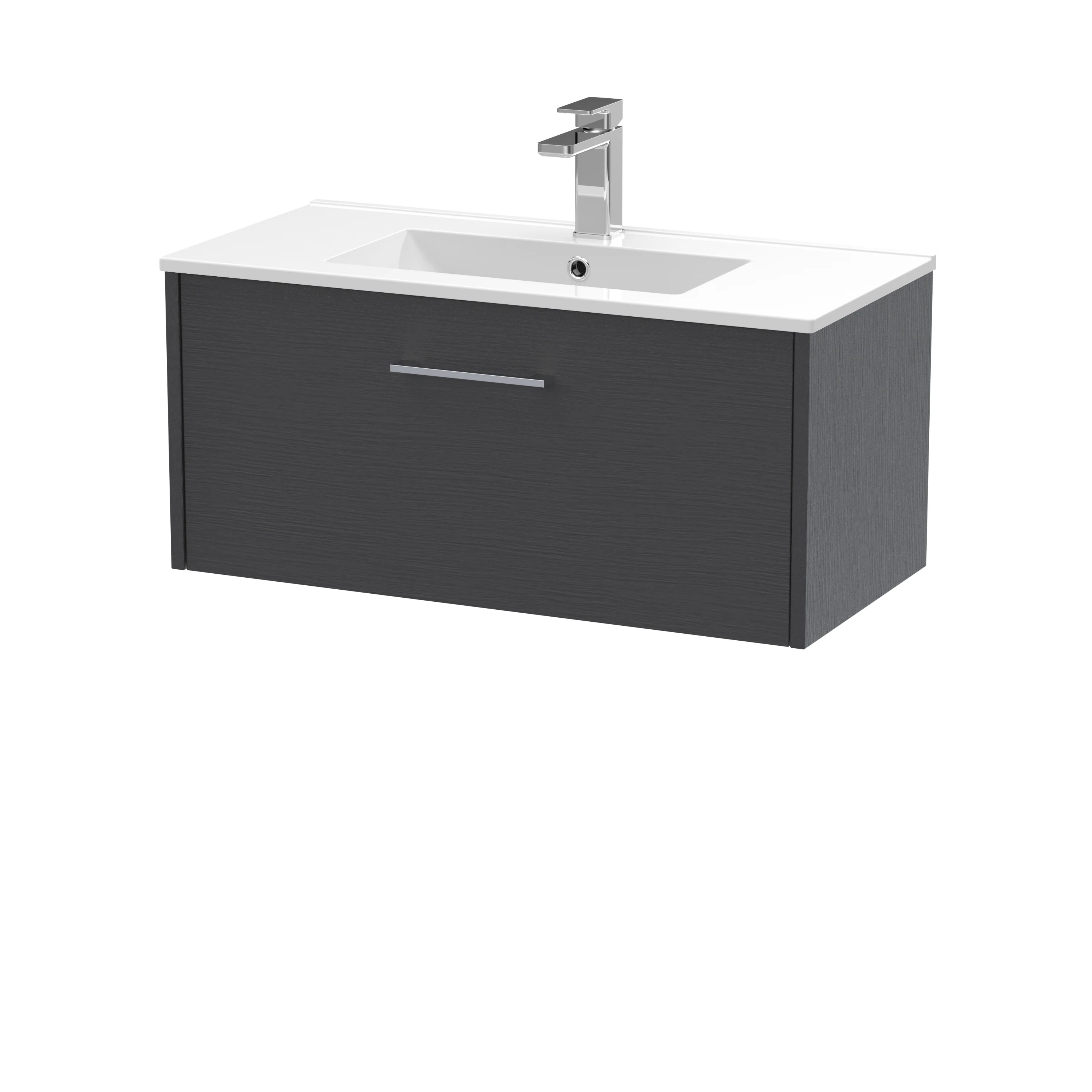Hudson Reed Juno 800mm Wall Hung 1-Drawer Vanity & Basin 2 - Graphite Grey