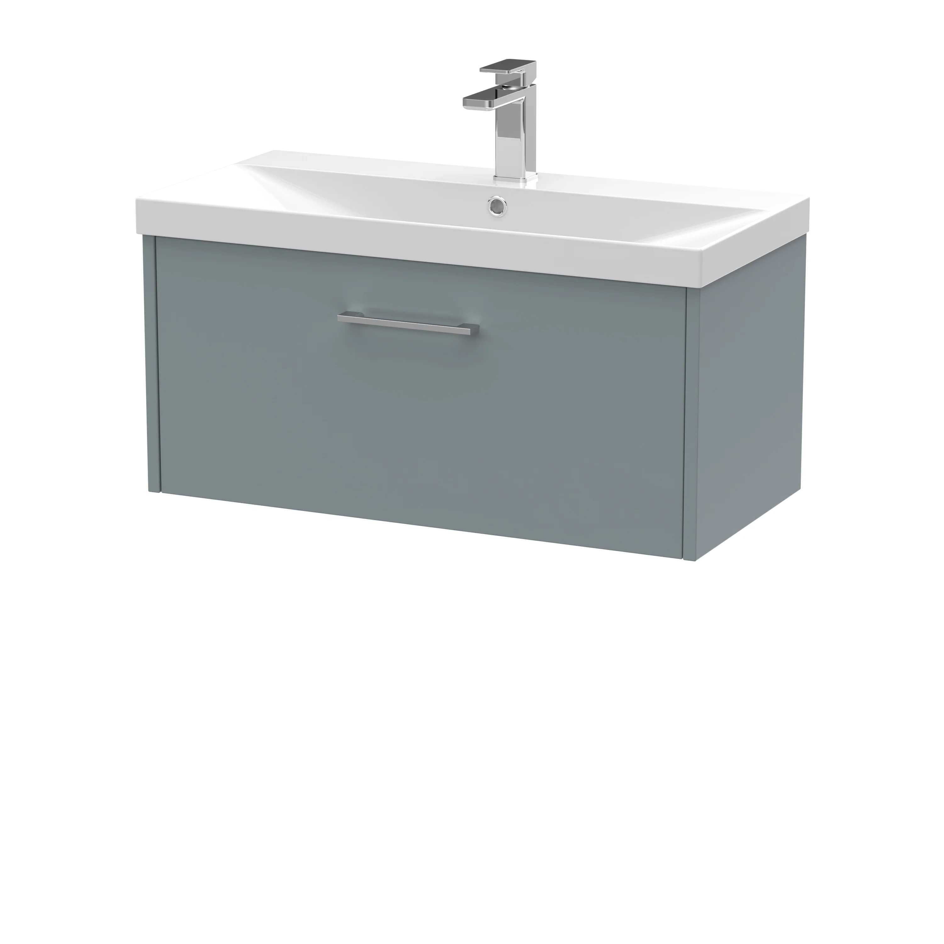 Hudson Reed Juno 800mm Wall Hung 1-Drawer Vanity & Basin 3 - Coastal Grey