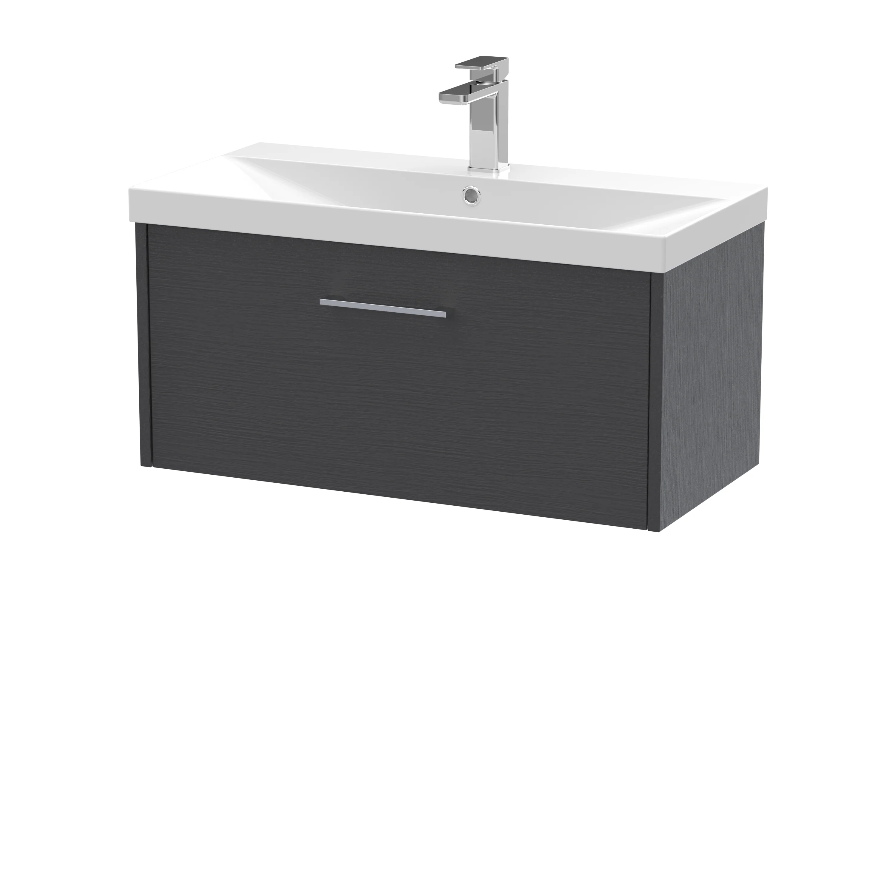 Hudson Reed Juno 800mm Wall Hung 1-Drawer Vanity & Basin 3 - Graphite Grey