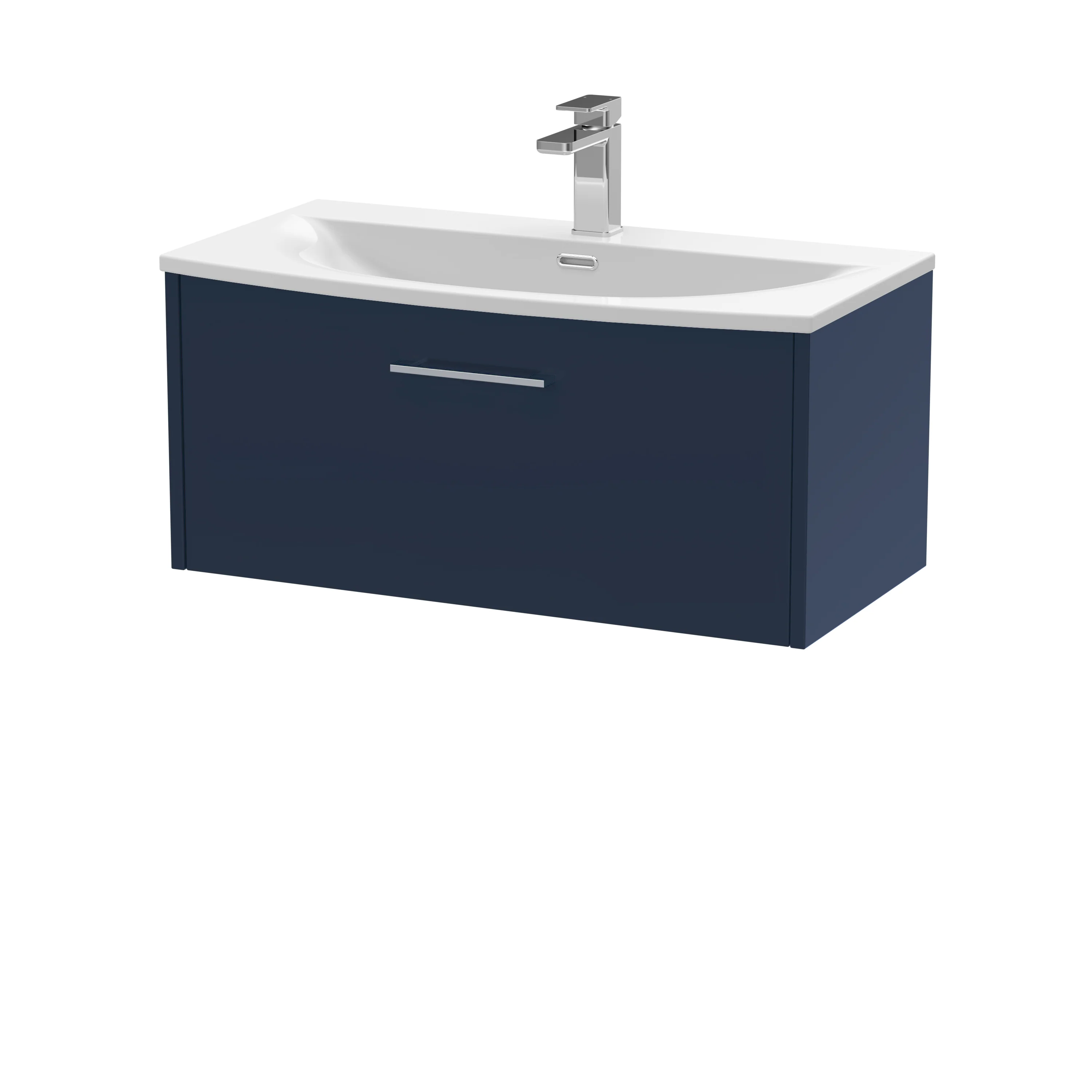 Hudson Reed Juno 800mm Wall Hung 1-Drawer Vanity & Basin 4 - Electric Blue