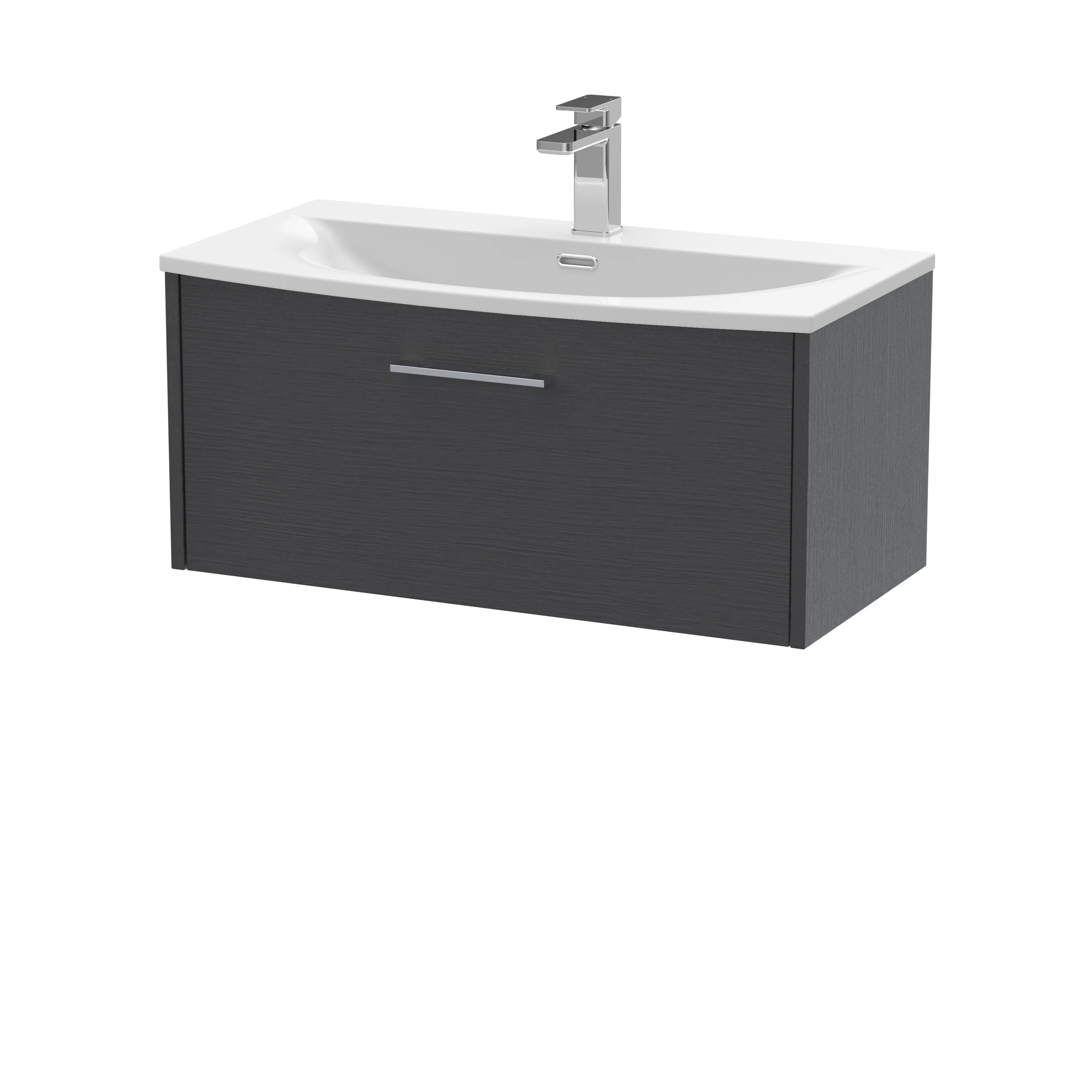Hudson Reed Juno 800mm Wall Hung 1-Drawer Vanity & Basin 4 - Graphite Grey
