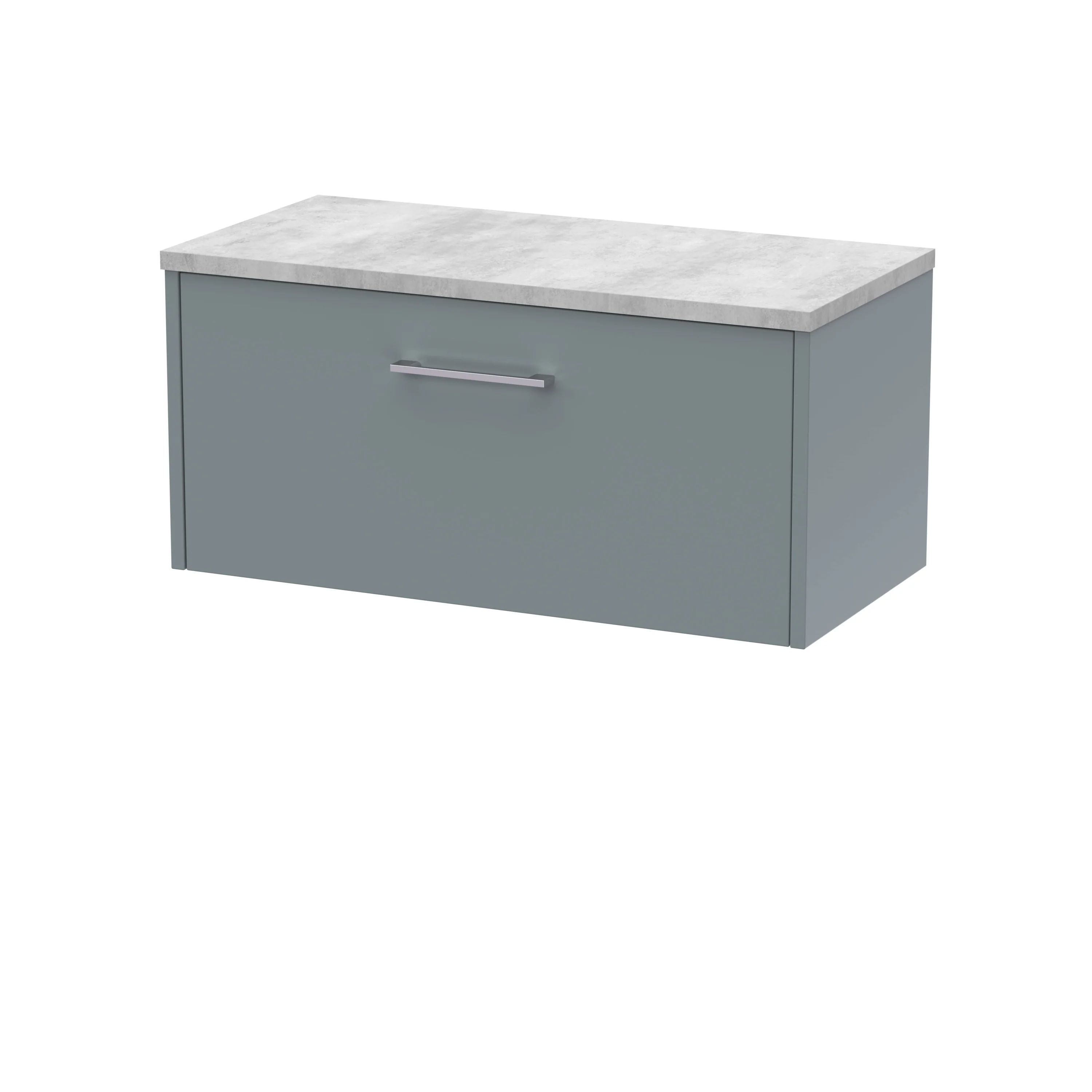 Hudson Reed Juno 800mm Wall Hung 1-Drawer Vanity & Laminate Top - Coastal Grey