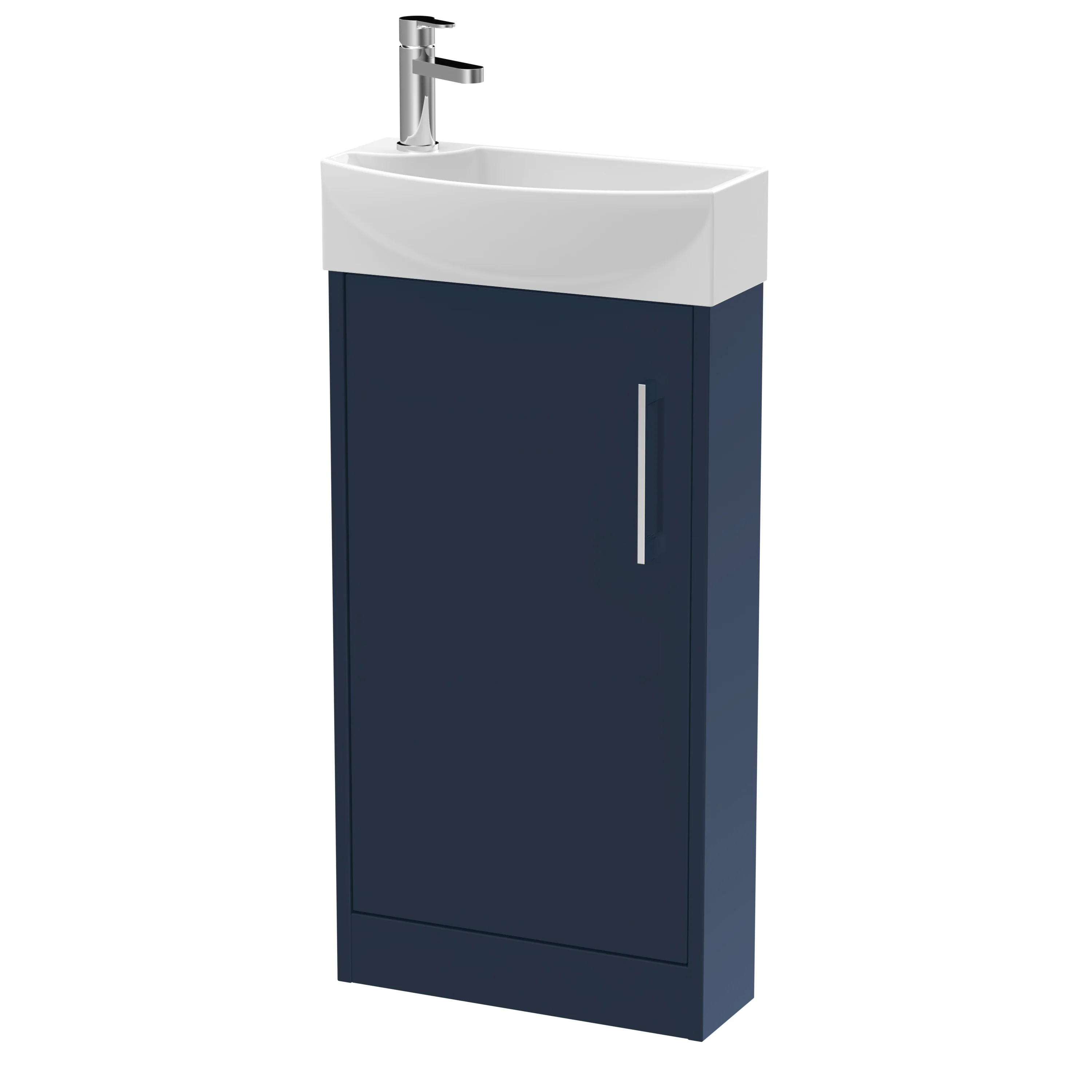 Hudson Reed Juno Compact 440mm Floor Standing 1 Door Unit & 1TH Basin RH - Electric Blue