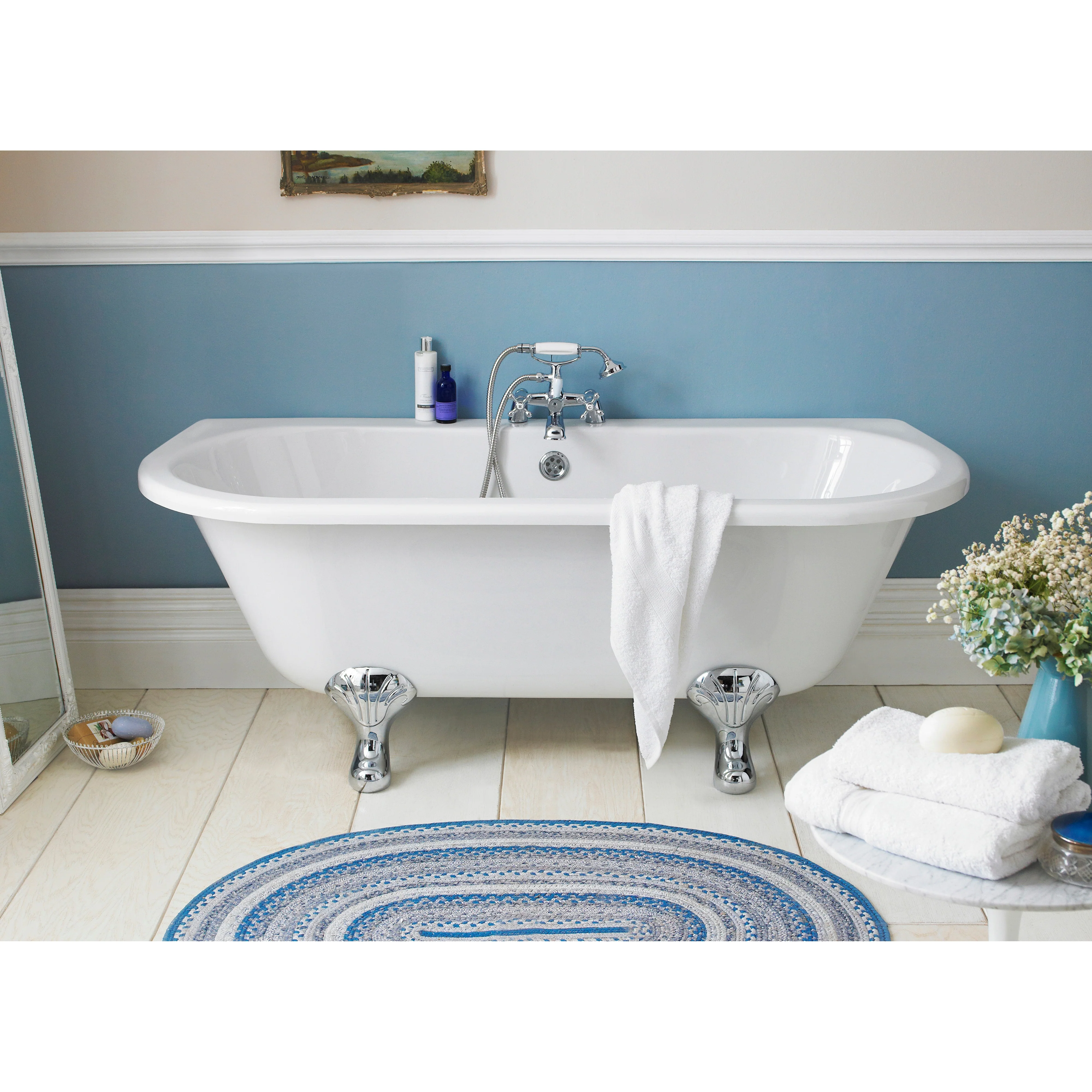 Hudson Reed Kenton Freestanding Bath - Pride Leg Set (1700mm) - White - Image 2