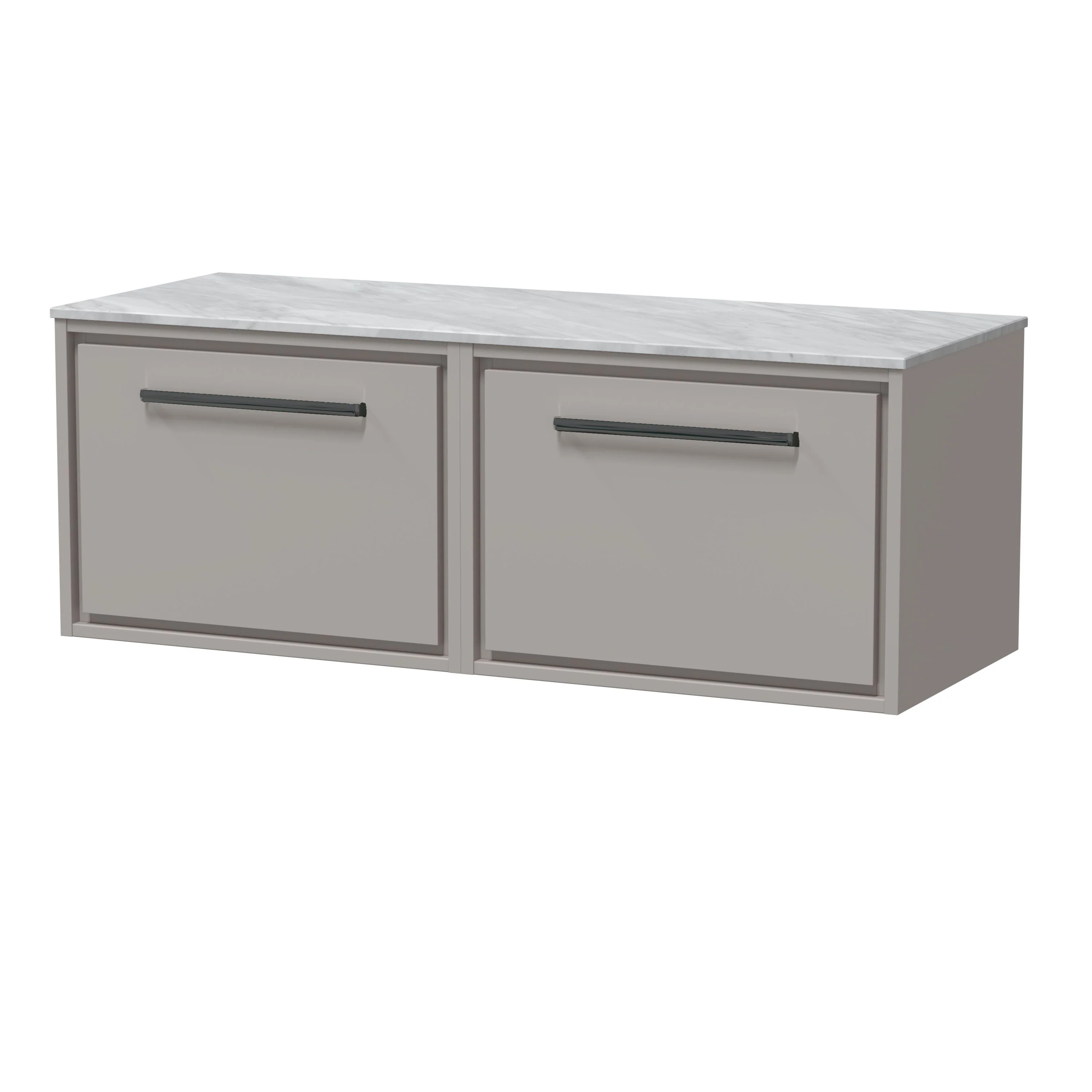 Hudson Reed Lille 1200mm 2-Drawer Wall Hung Vanity Unit - Pebble Grey - Image 12