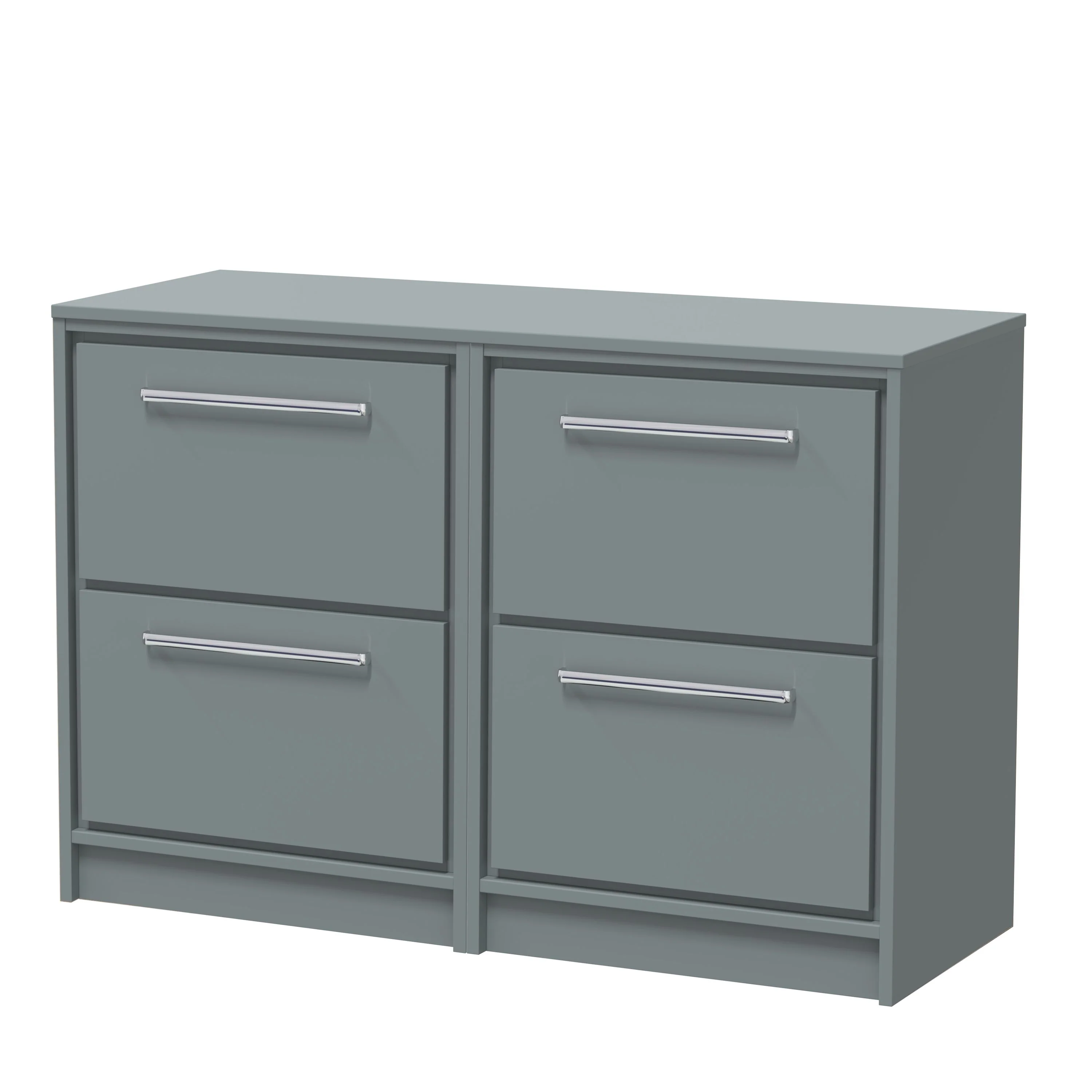 Hudson Reed Lille 1200mm 4 Drawer Floor Standing Vanity Unit - Coastal Grey