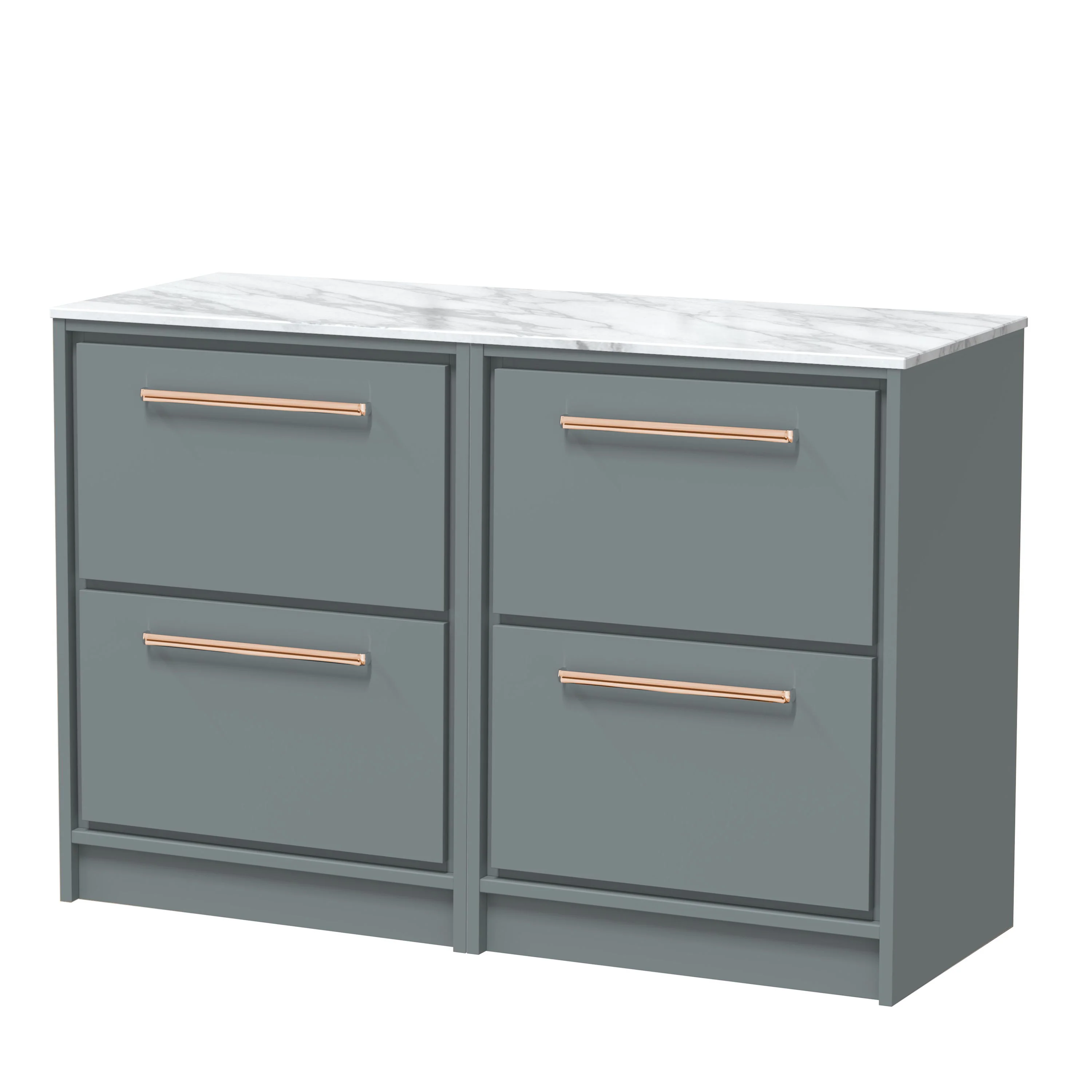 Hudson Reed Lille 1200mm 4 Drawer Floor Standing Vanity Unit - Coastal Grey - Image 15