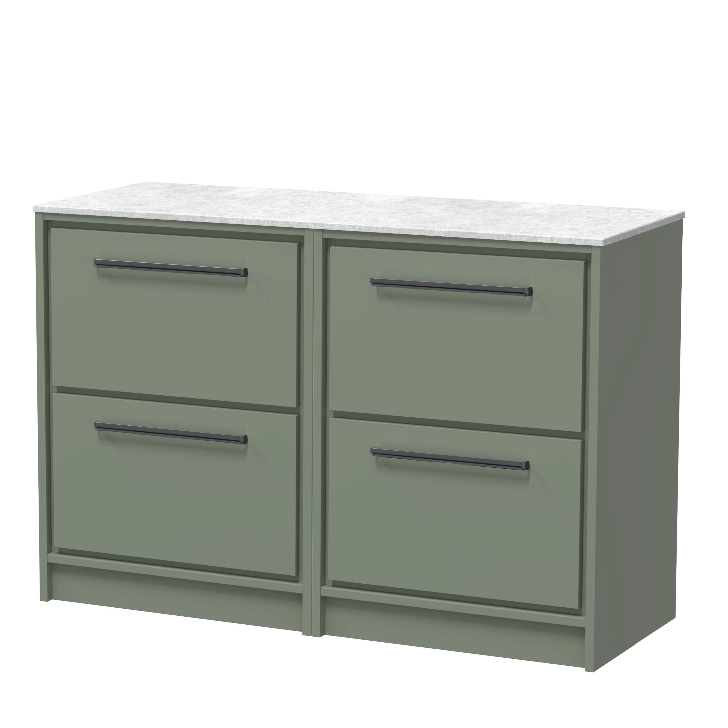Hudson Reed Lille 1200mm 4 Drawer Floor Standing Vanity Unit - Fern Green - Image 10