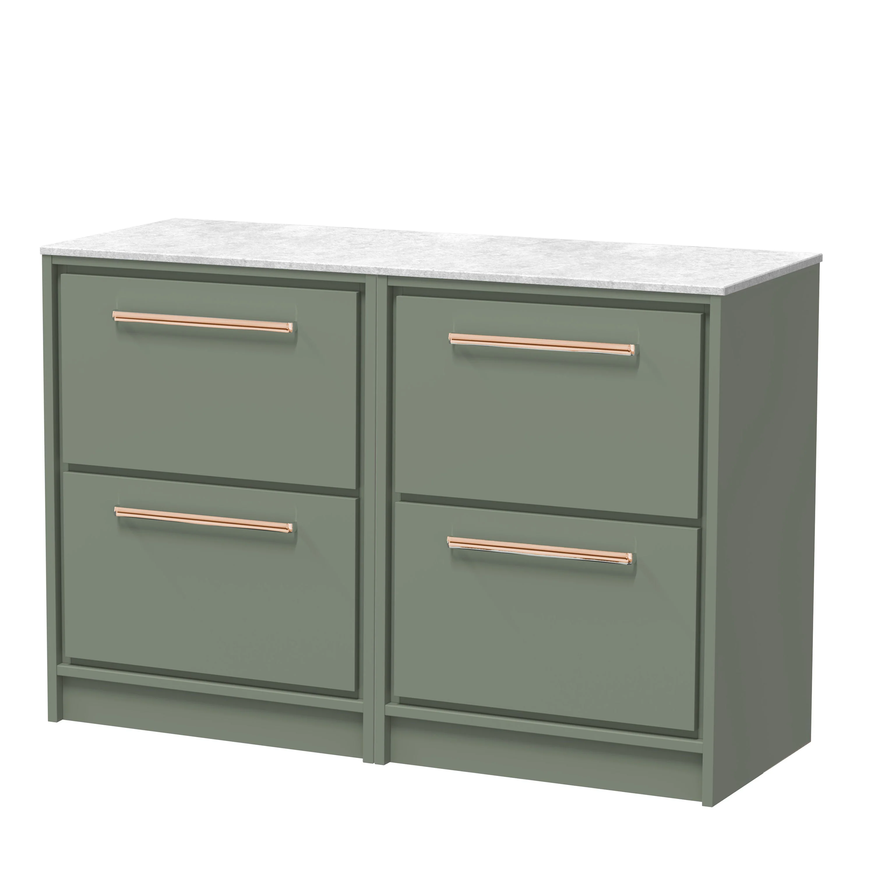 Hudson Reed Lille 1200mm 4 Drawer Floor Standing Vanity Unit - Fern Green - Image 11