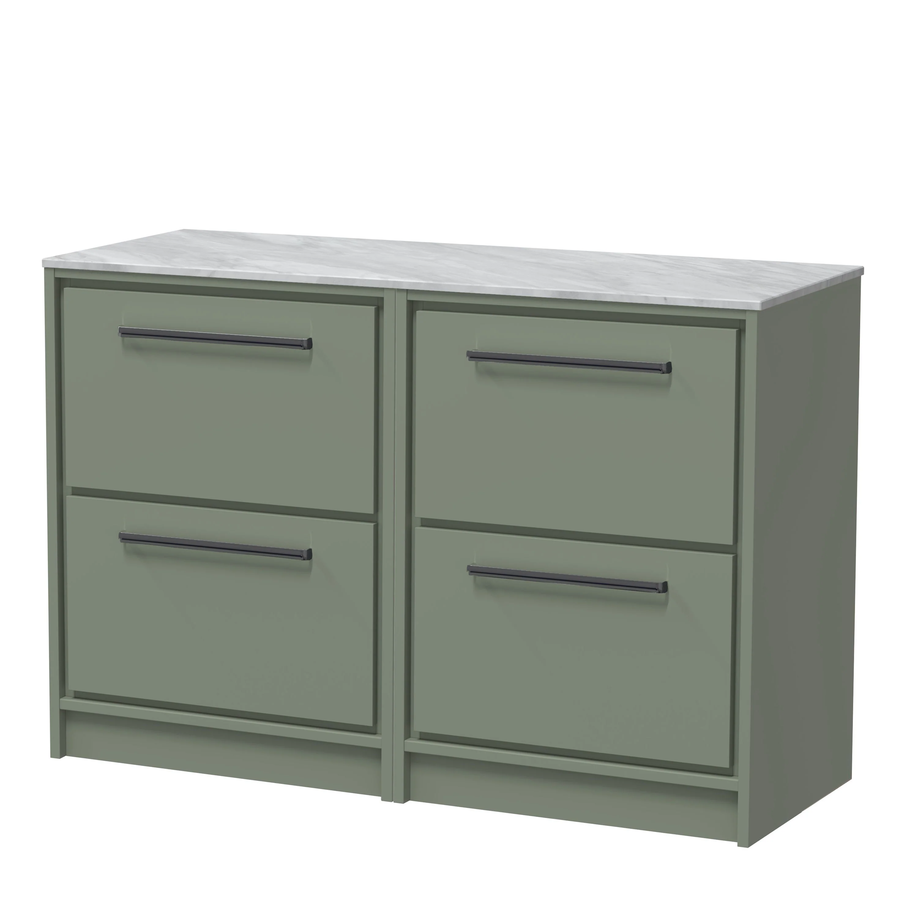 Hudson Reed Lille 1200mm 4 Drawer Floor Standing Vanity Unit - Fern Green - Image 12