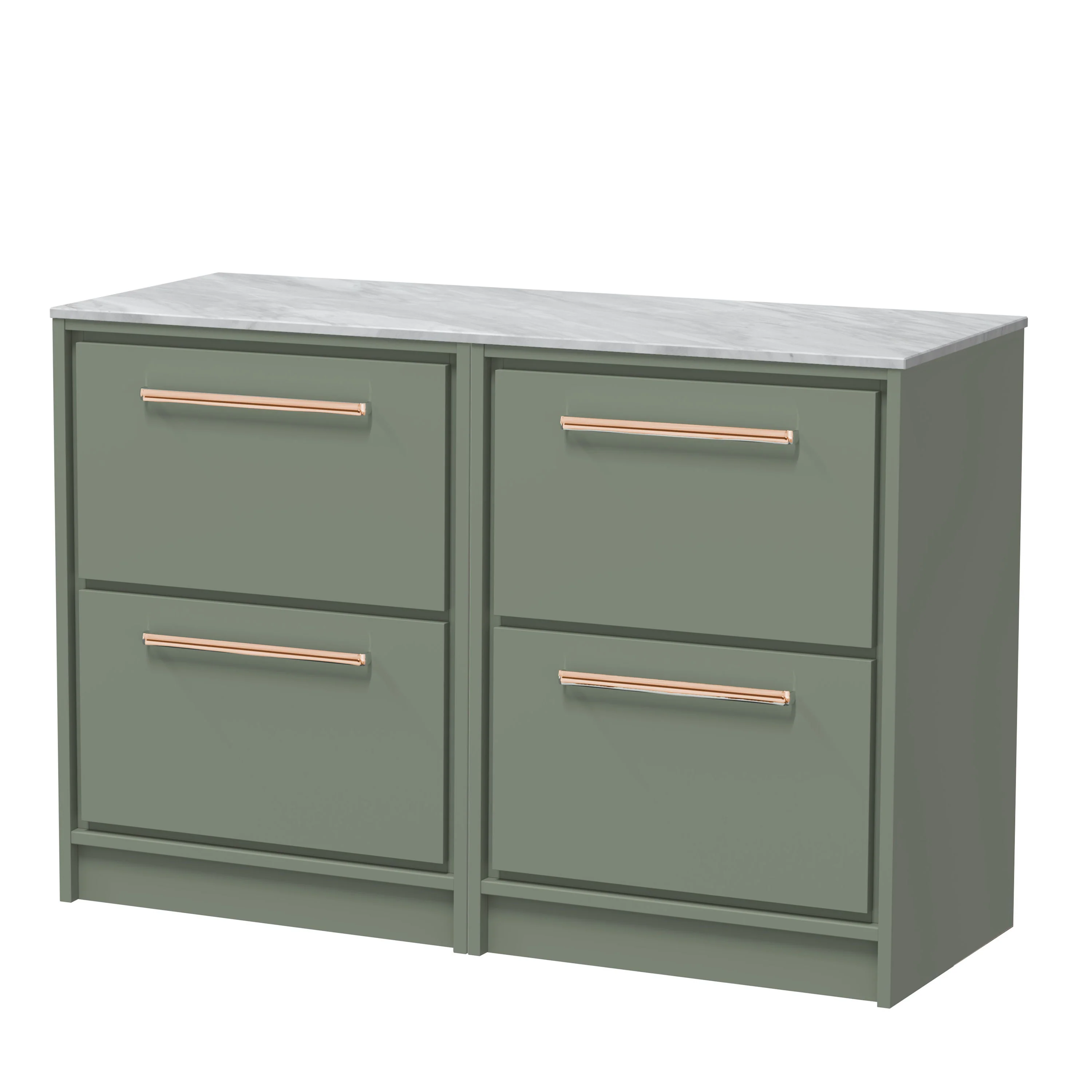 Hudson Reed Lille 1200mm 4 Drawer Floor Standing Vanity Unit - Fern Green - Image 13