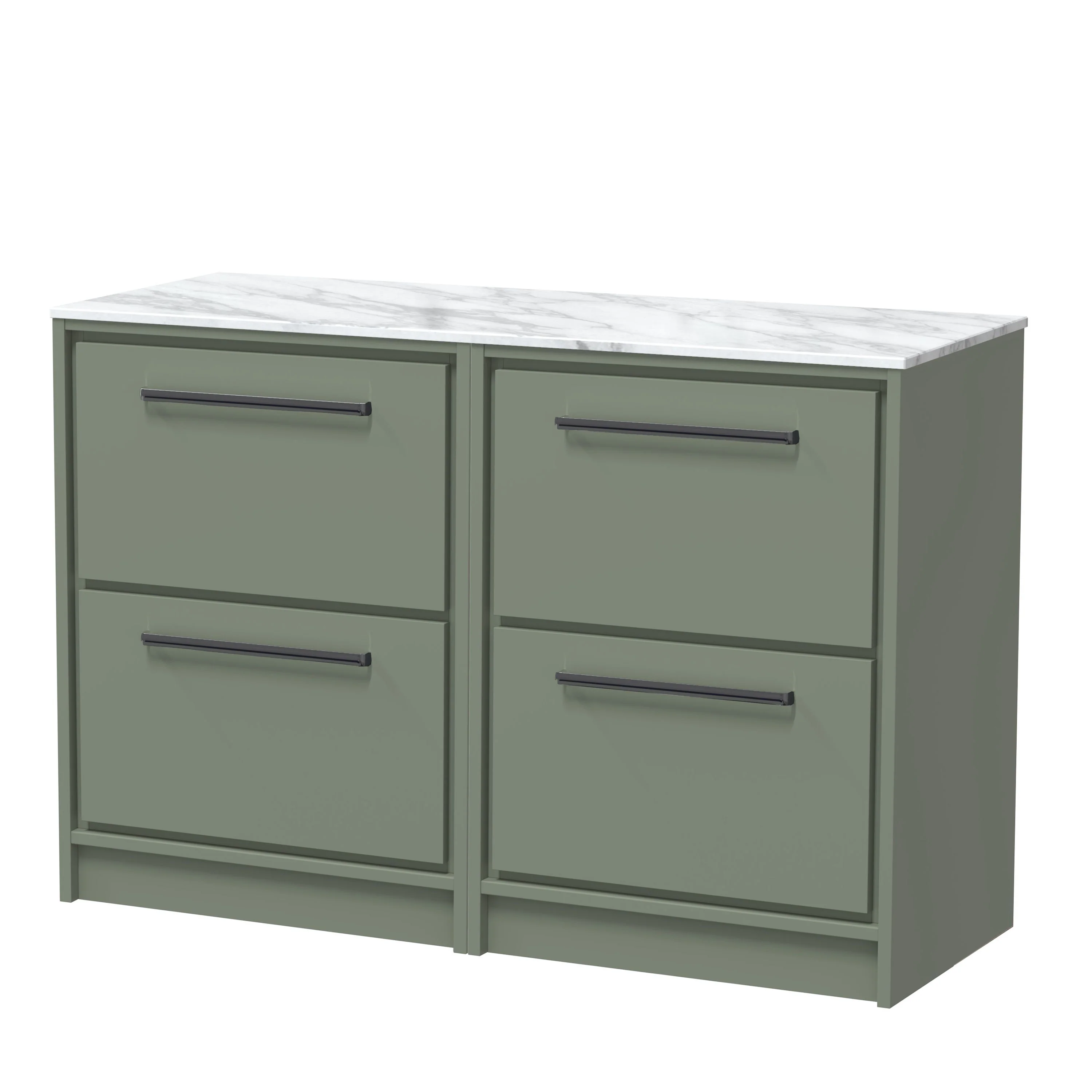 Hudson Reed Lille 1200mm 4 Drawer Floor Standing Vanity Unit - Fern Green - Image 14