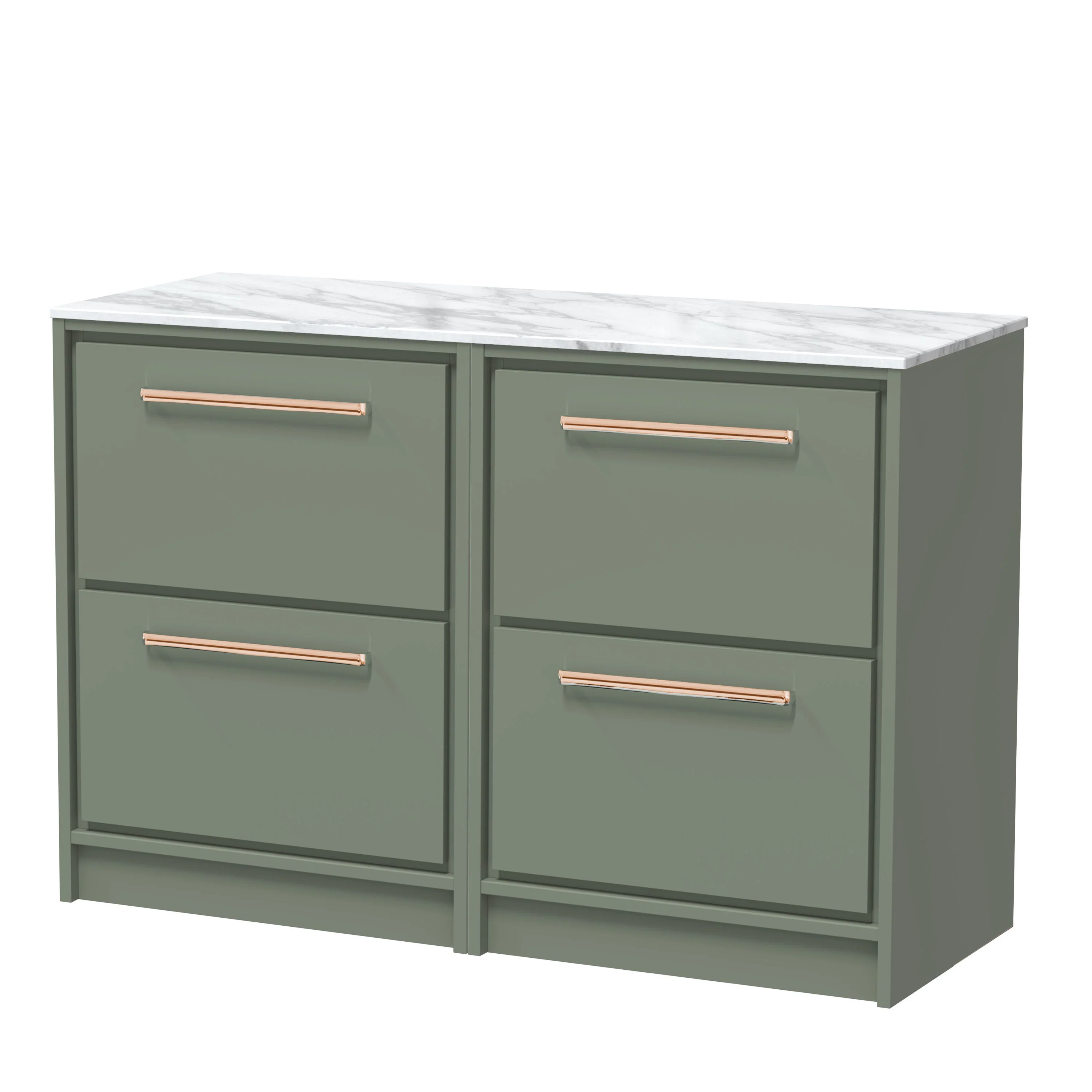 Hudson Reed Lille 1200mm 4 Drawer Floor Standing Vanity Unit - Fern Green - Image 15