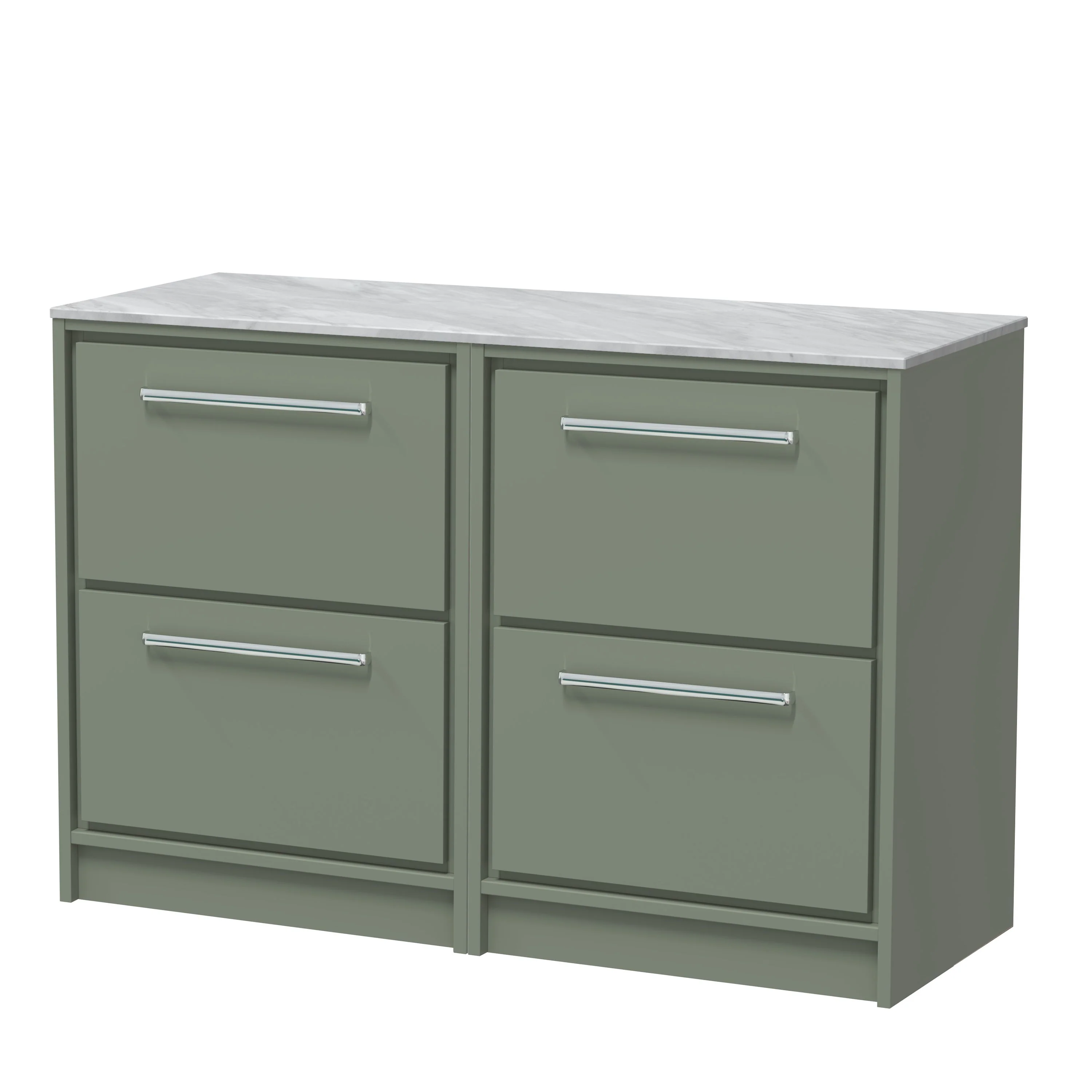 Hudson Reed Lille 1200mm 4 Drawer Floor Standing Vanity Unit - Fern Green - Image 3
