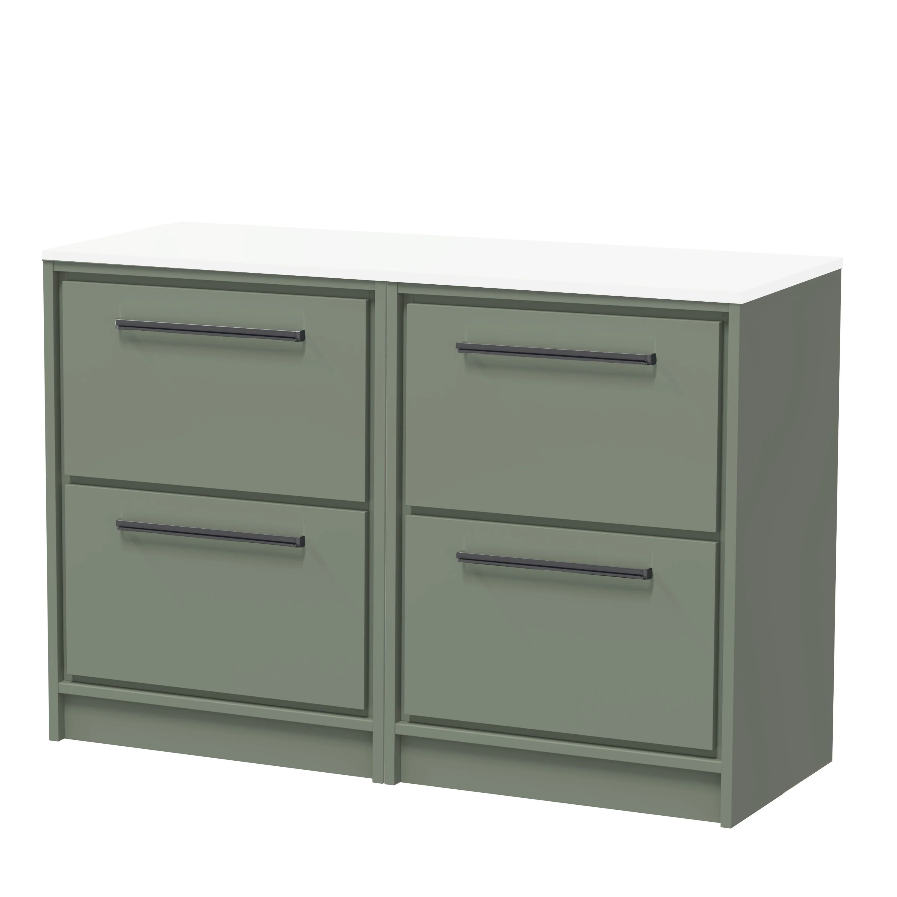 Hudson Reed Lille 1200mm 4 Drawer Floor Standing Vanity Unit - Fern Green - Image 6