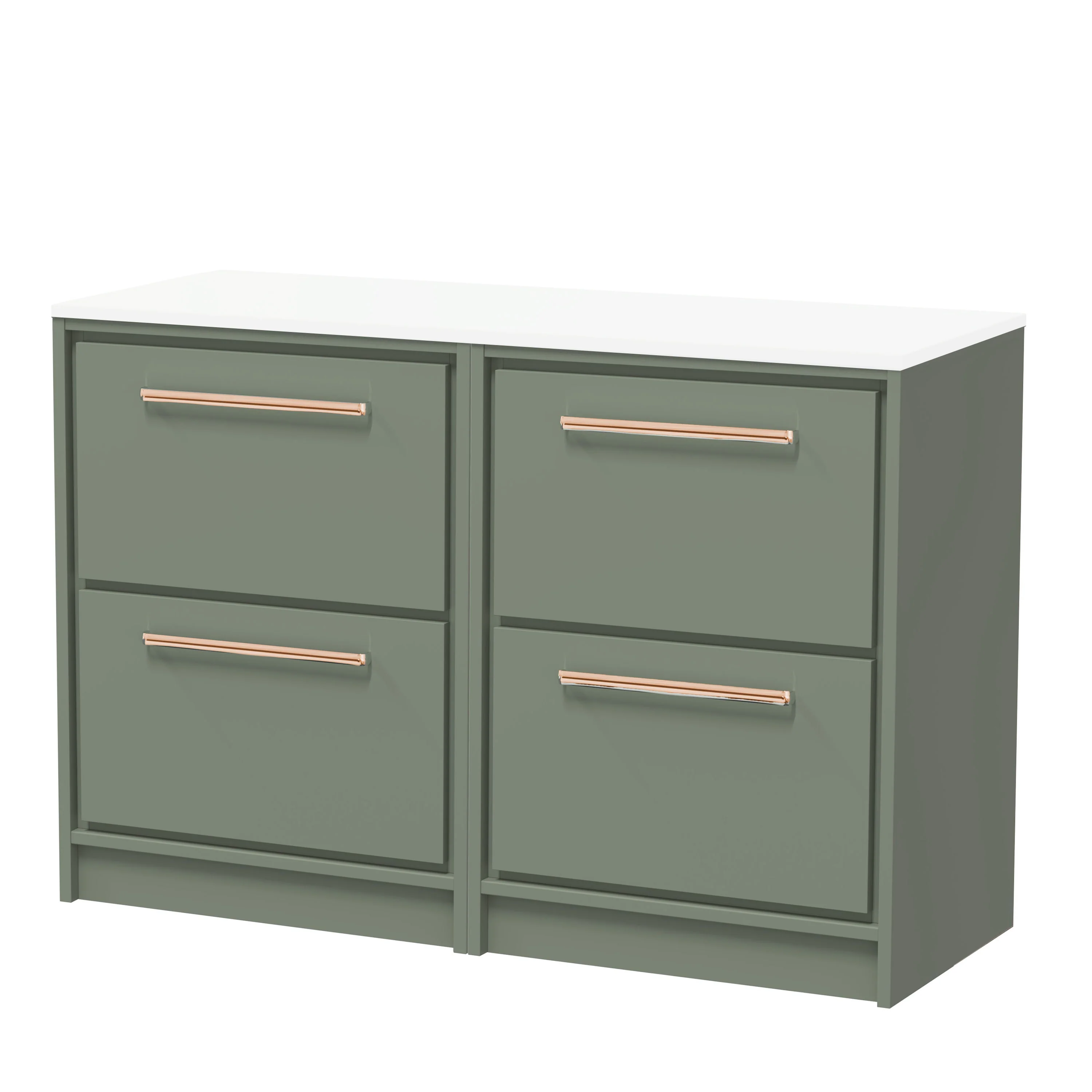 Hudson Reed Lille 1200mm 4 Drawer Floor Standing Vanity Unit - Fern Green - Image 7