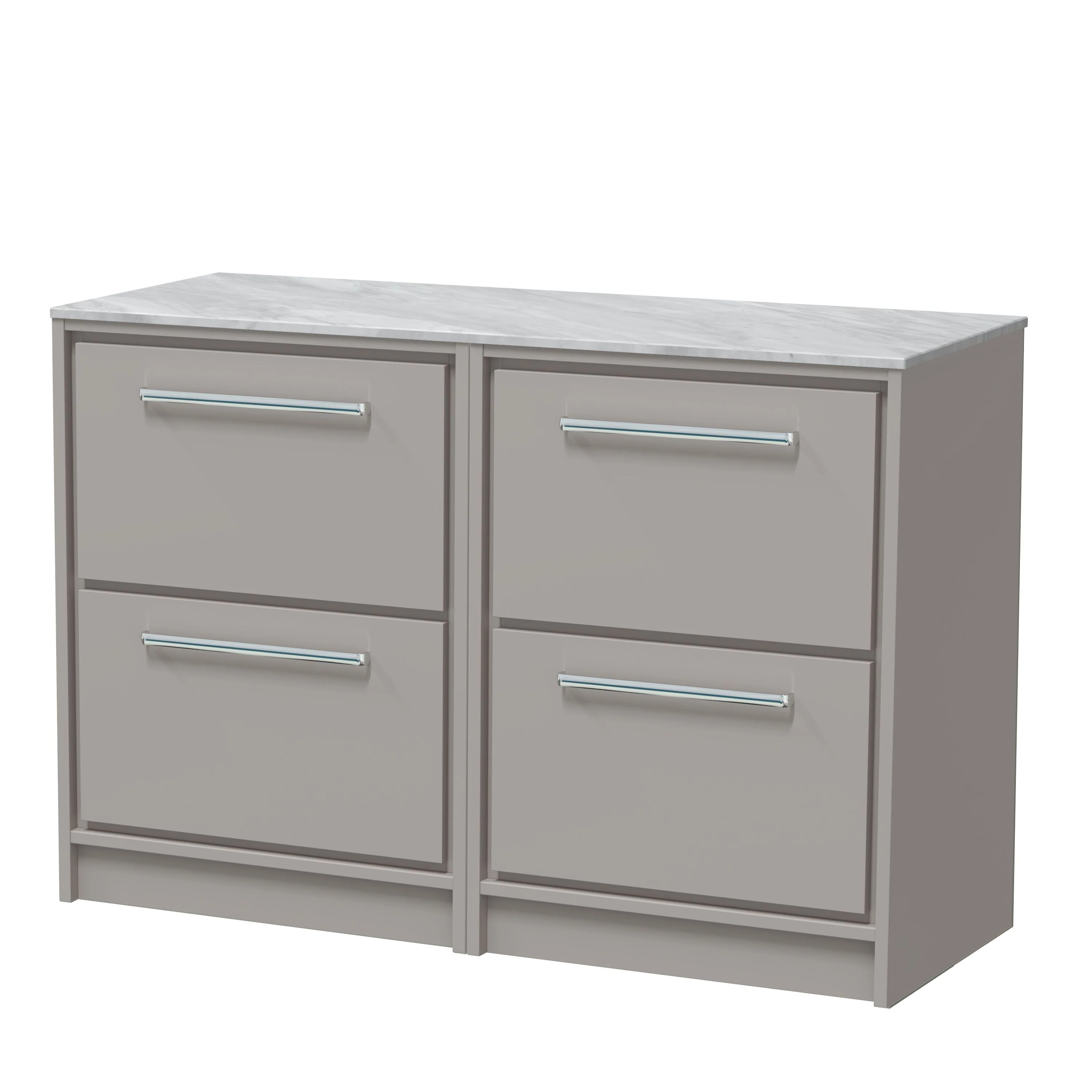 Hudson Reed Lille 1200mm 4 Drawer Floor Standing Vanity Unit - Pebble Grey - Image 4