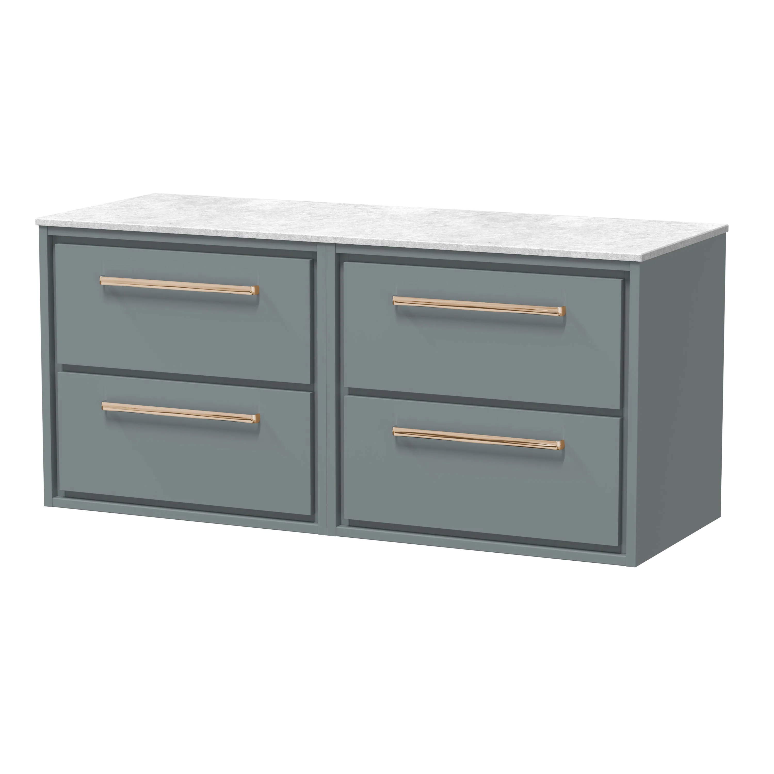 Hudson Reed Lille 1200mm 4 Drawer Wall Hung Vanity Unit - Coastal Grey - Image 11