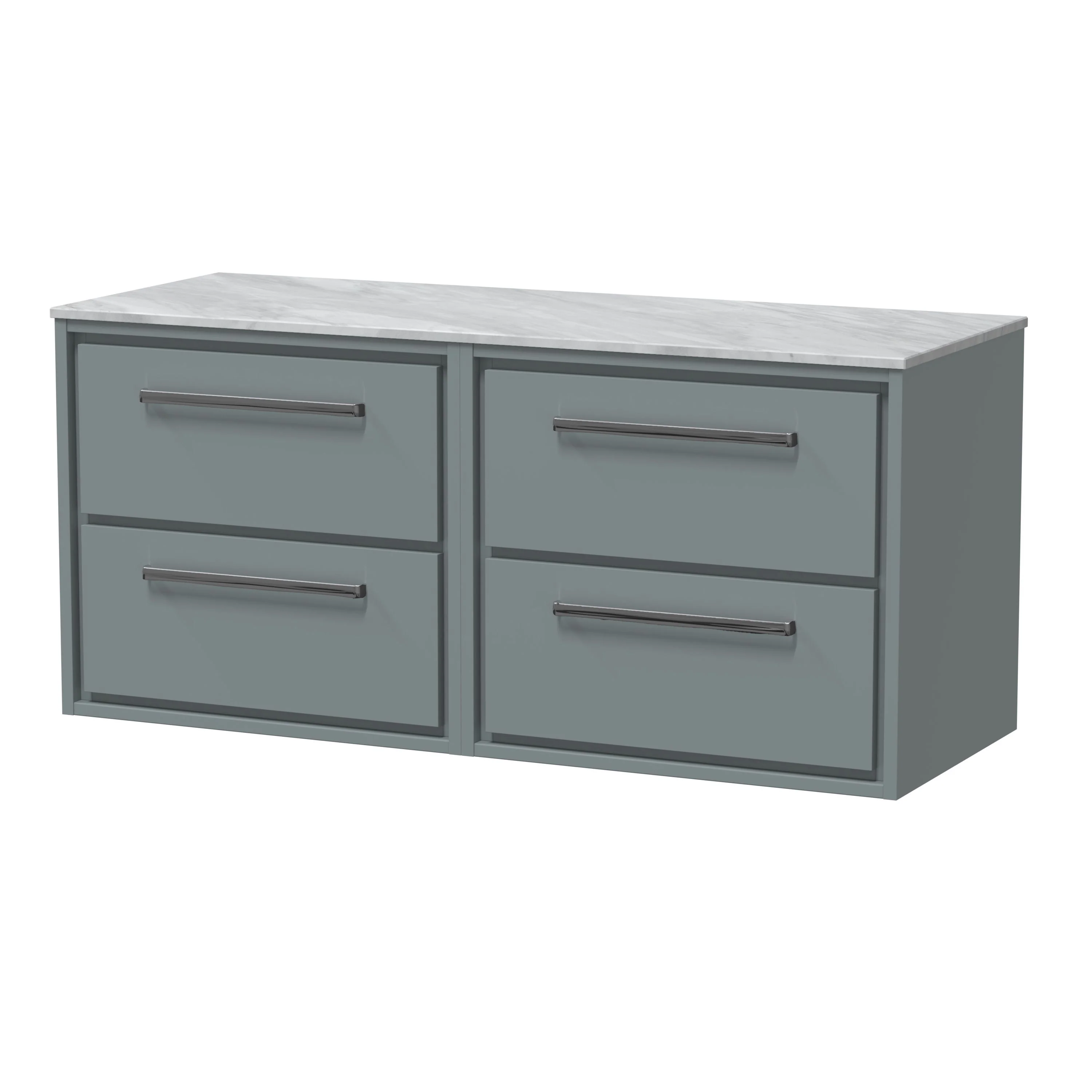 Hudson Reed Lille 1200mm 4 Drawer Wall Hung Vanity Unit - Coastal Grey - Image 12