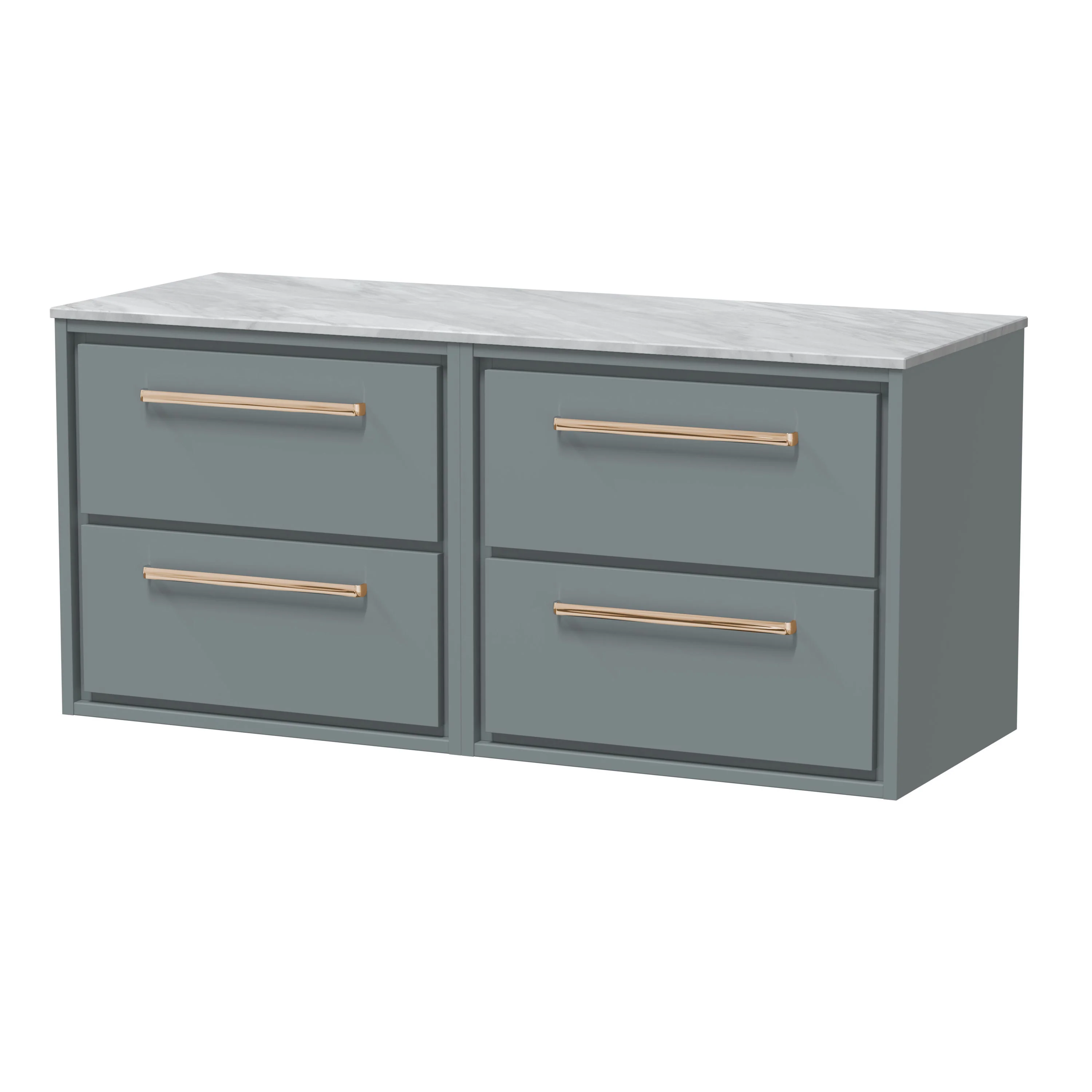 Hudson Reed Lille 1200mm 4 Drawer Wall Hung Vanity Unit - Coastal Grey - Image 13