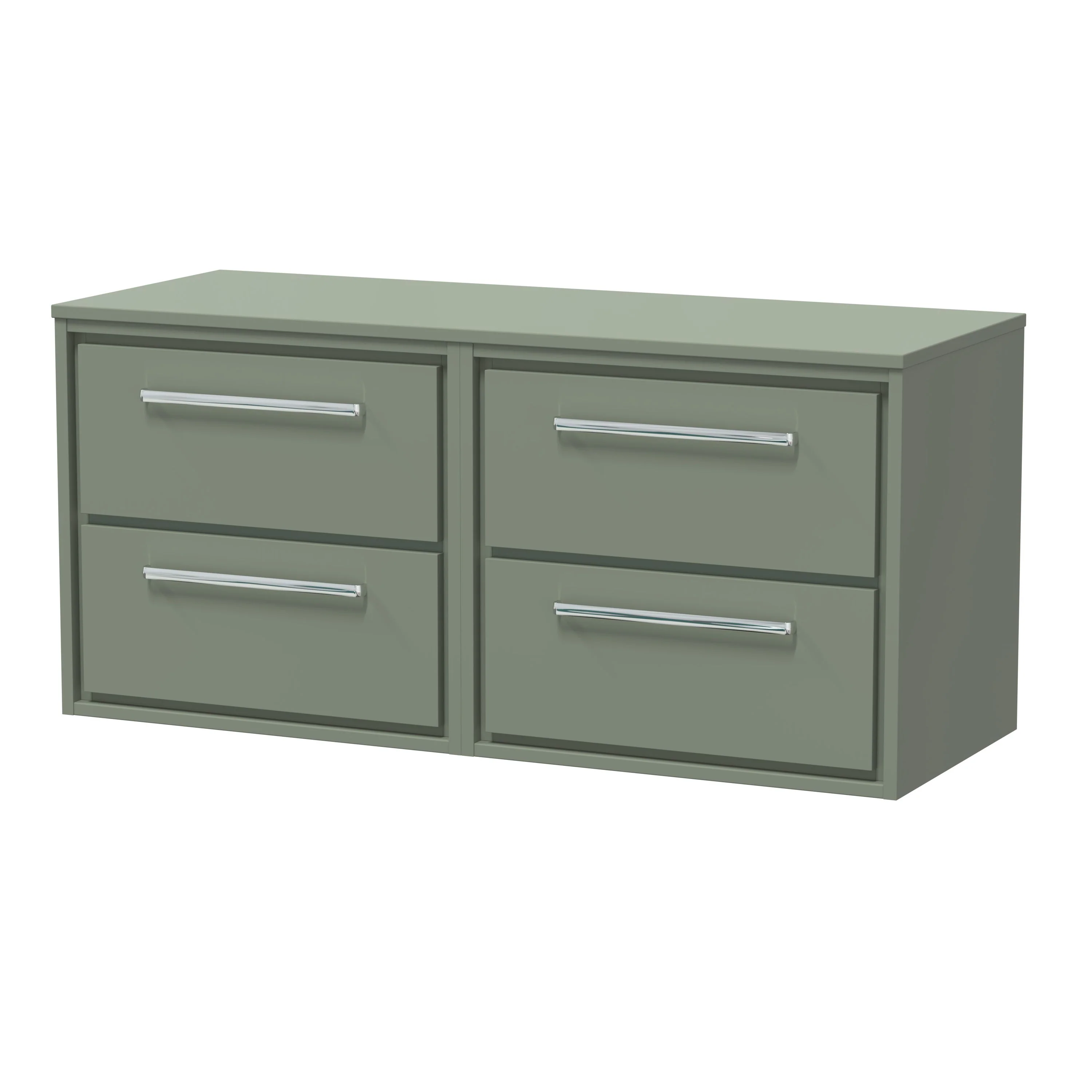 Hudson Reed Lille 1200mm 4 Drawer Wall Hung Vanity Unit - Fern Green
