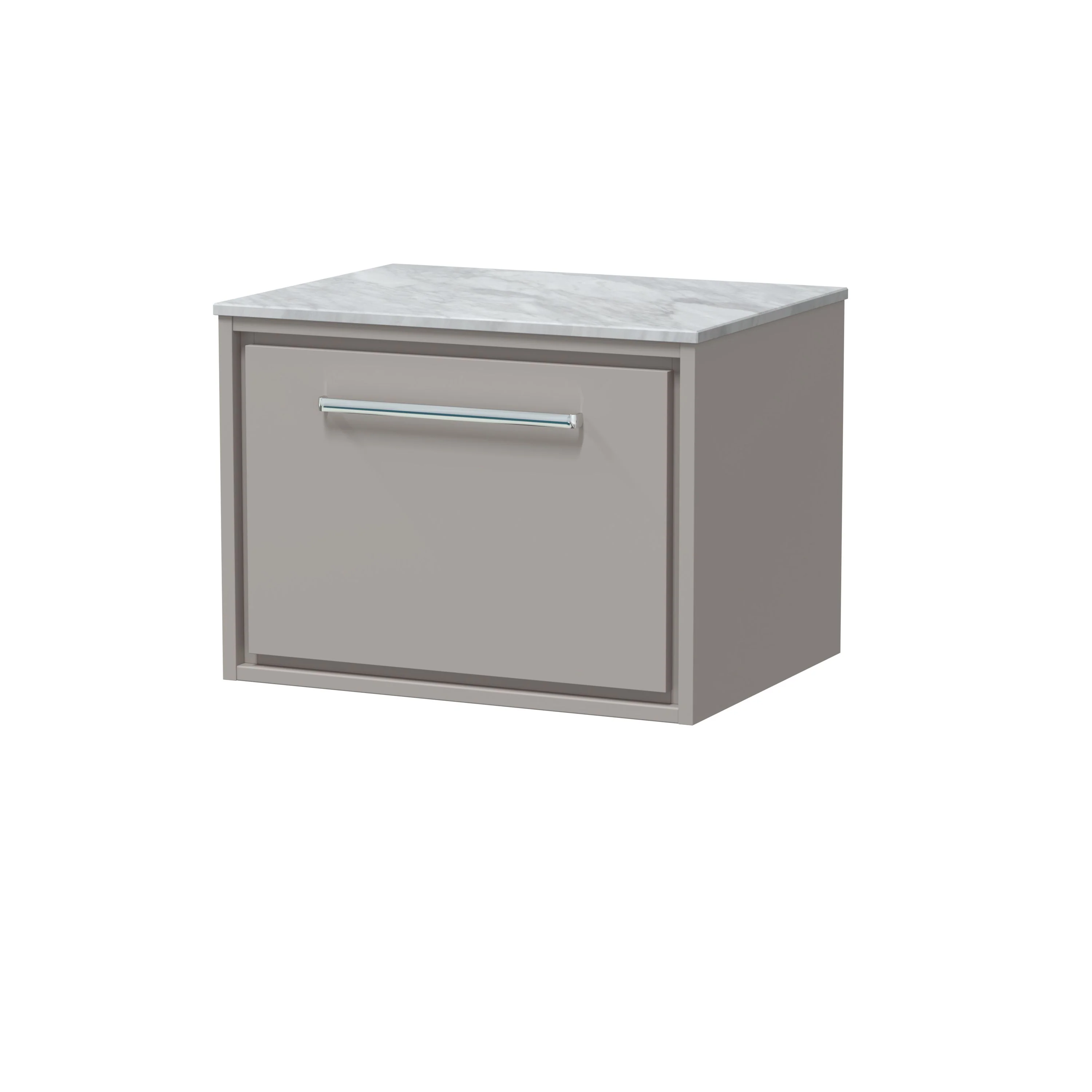 Hudson Reed Lille 600mm 1 Drawer Wall Hung Vanity Unit - Pebble Grey - Image 4