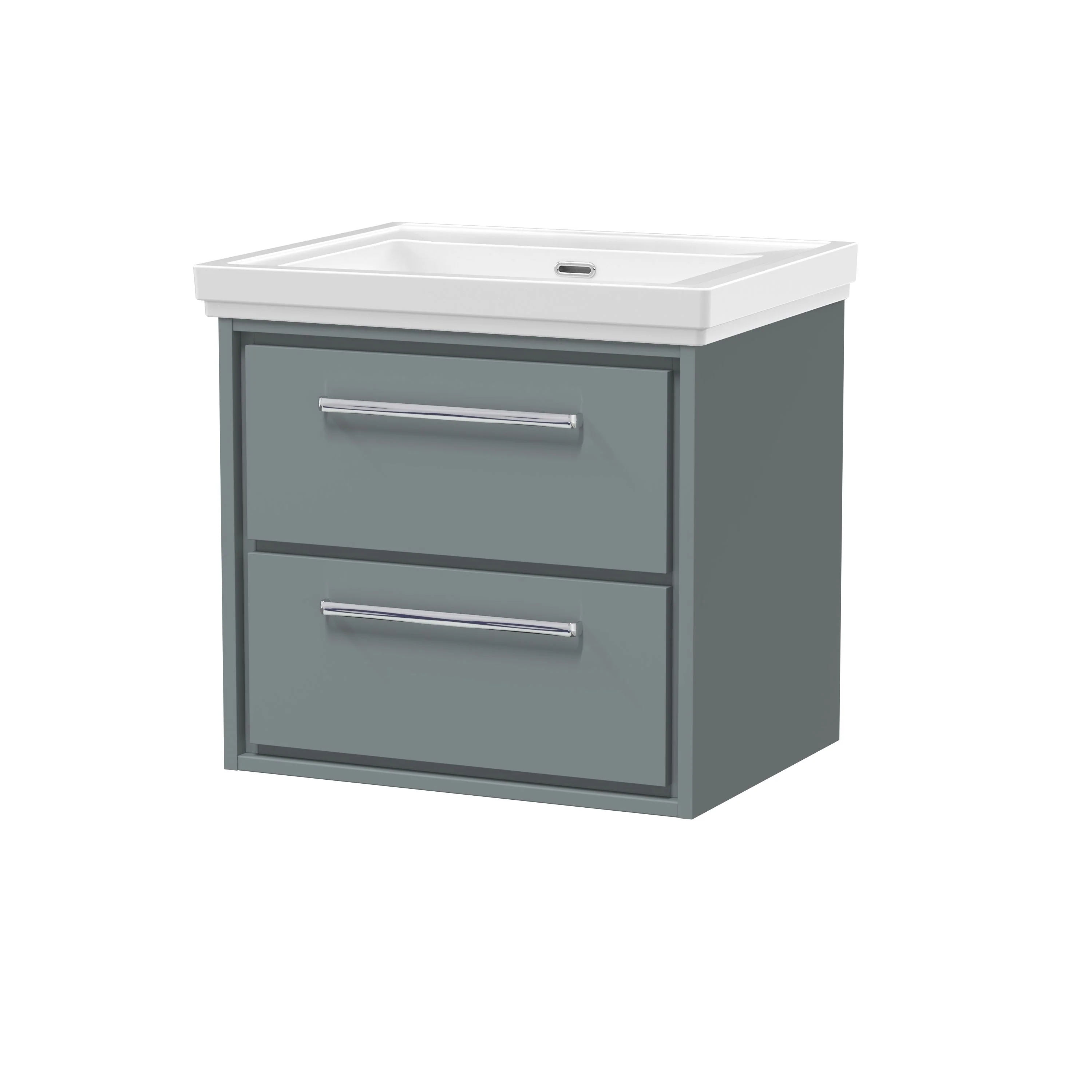Hudson Reed Lille 600mm 2-Drawer Wall Hung Vanity Unit & Basin - Coastal Grey