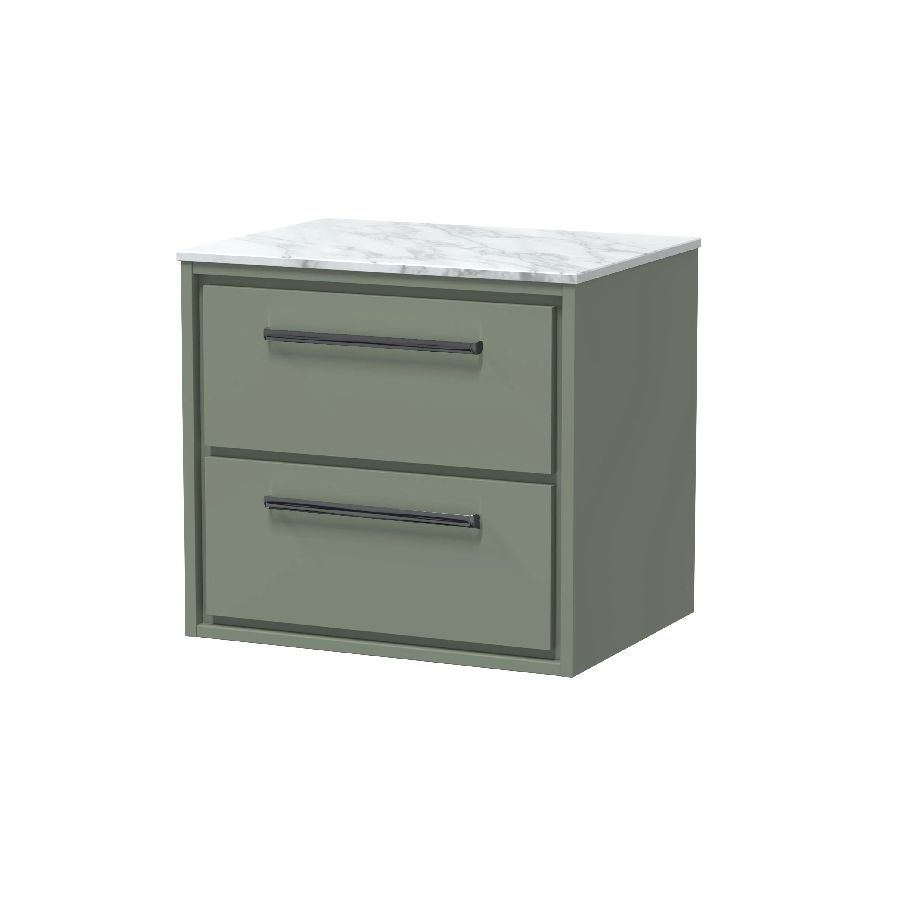 Hudson Reed Lille 600mm 2-Drawer Wall Hung Vanity Unit - Fern Green - Image 10