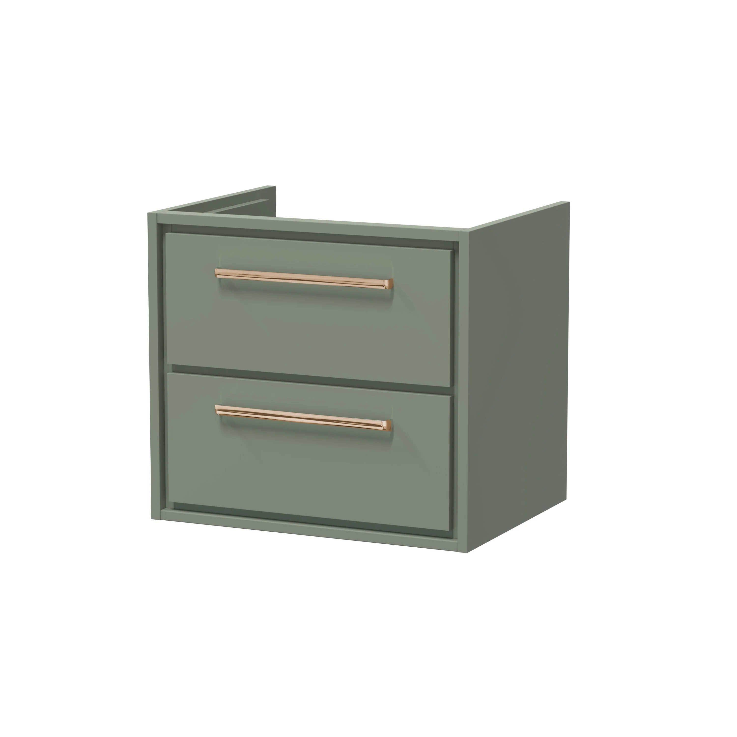 Hudson Reed Lille 600mm 2-Drawer Wall Hung Vanity Unit - Fern Green - Image 11