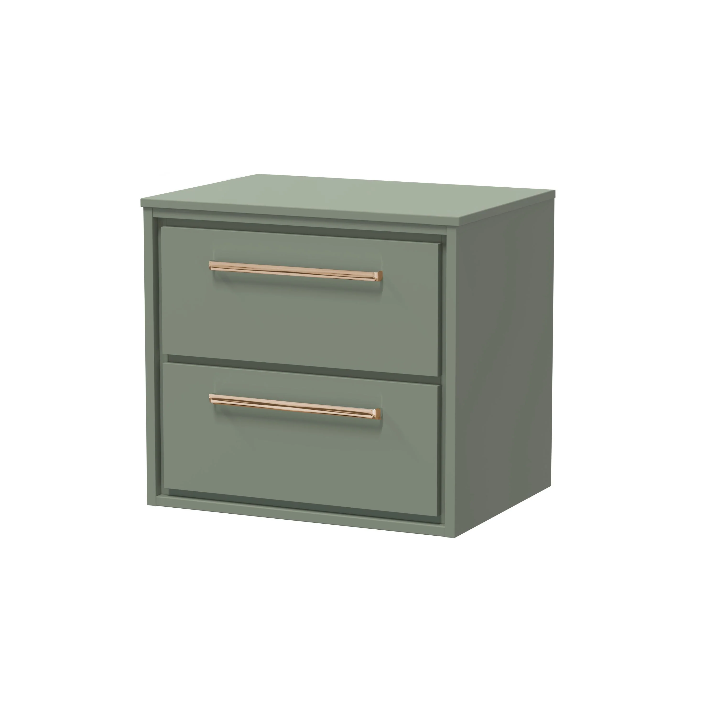 Hudson Reed Lille 600mm 2-Drawer Wall Hung Vanity Unit - Fern Green - Image 12