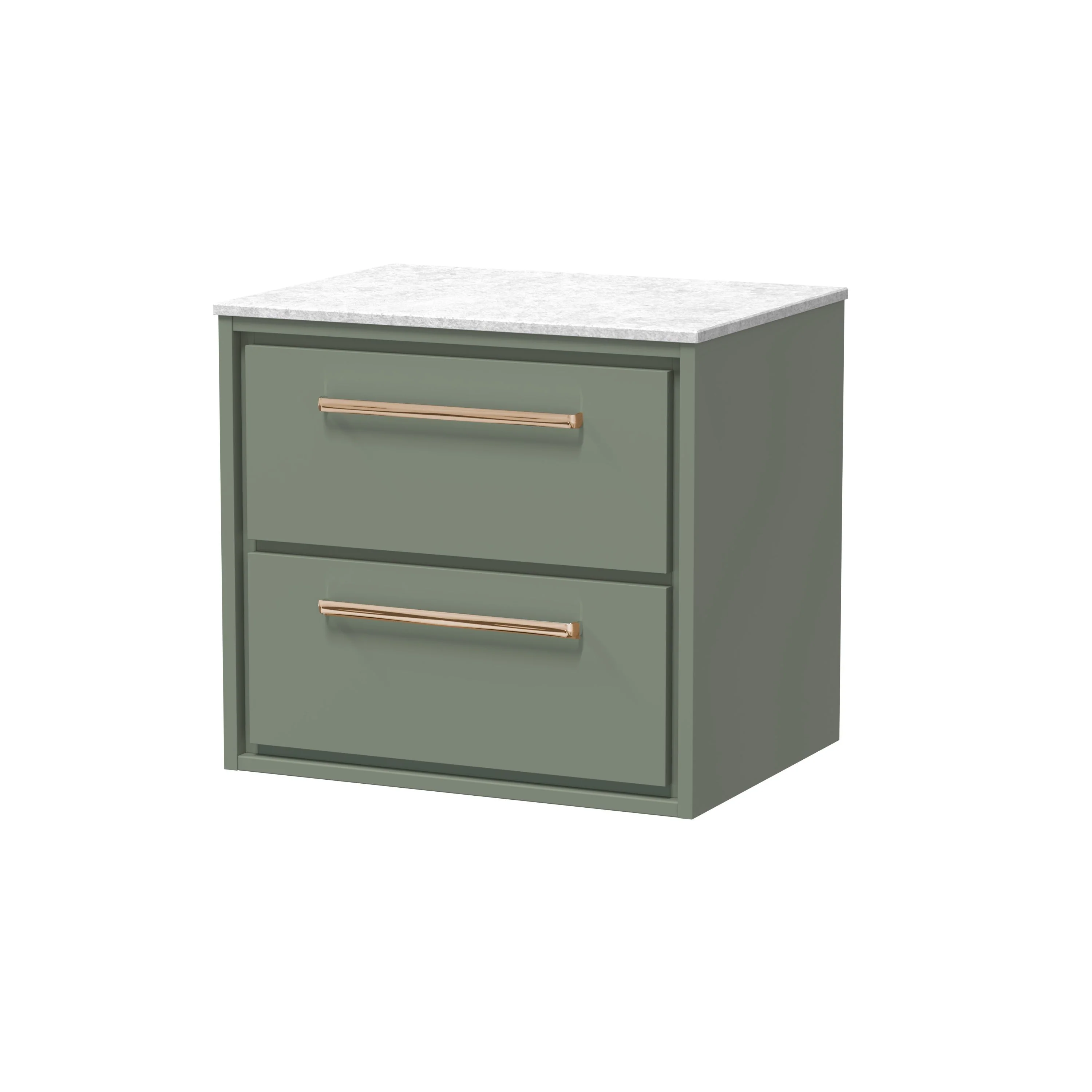 Hudson Reed Lille 600mm 2-Drawer Wall Hung Vanity Unit - Fern Green - Image 13