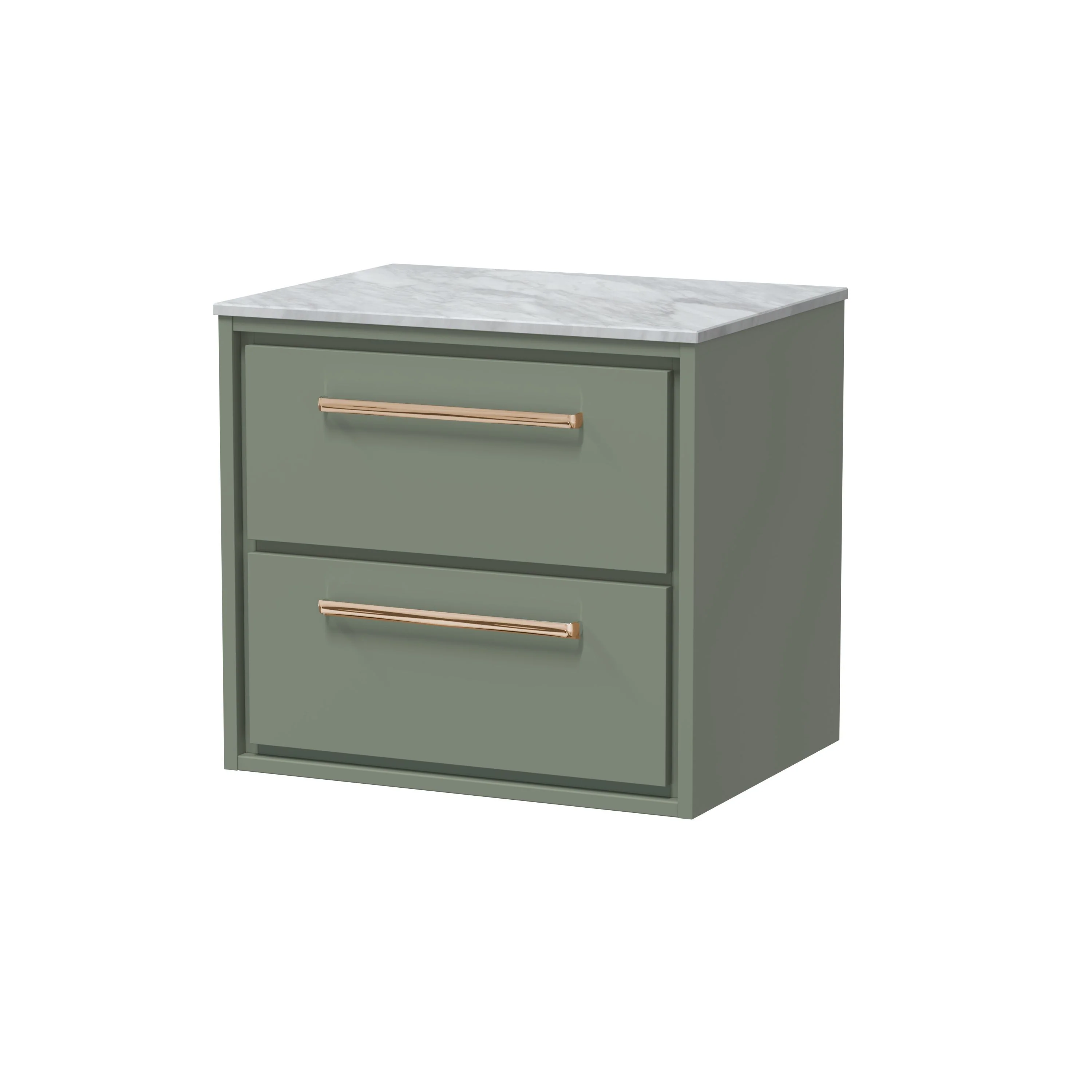 Hudson Reed Lille 600mm 2-Drawer Wall Hung Vanity Unit - Fern Green - Image 14