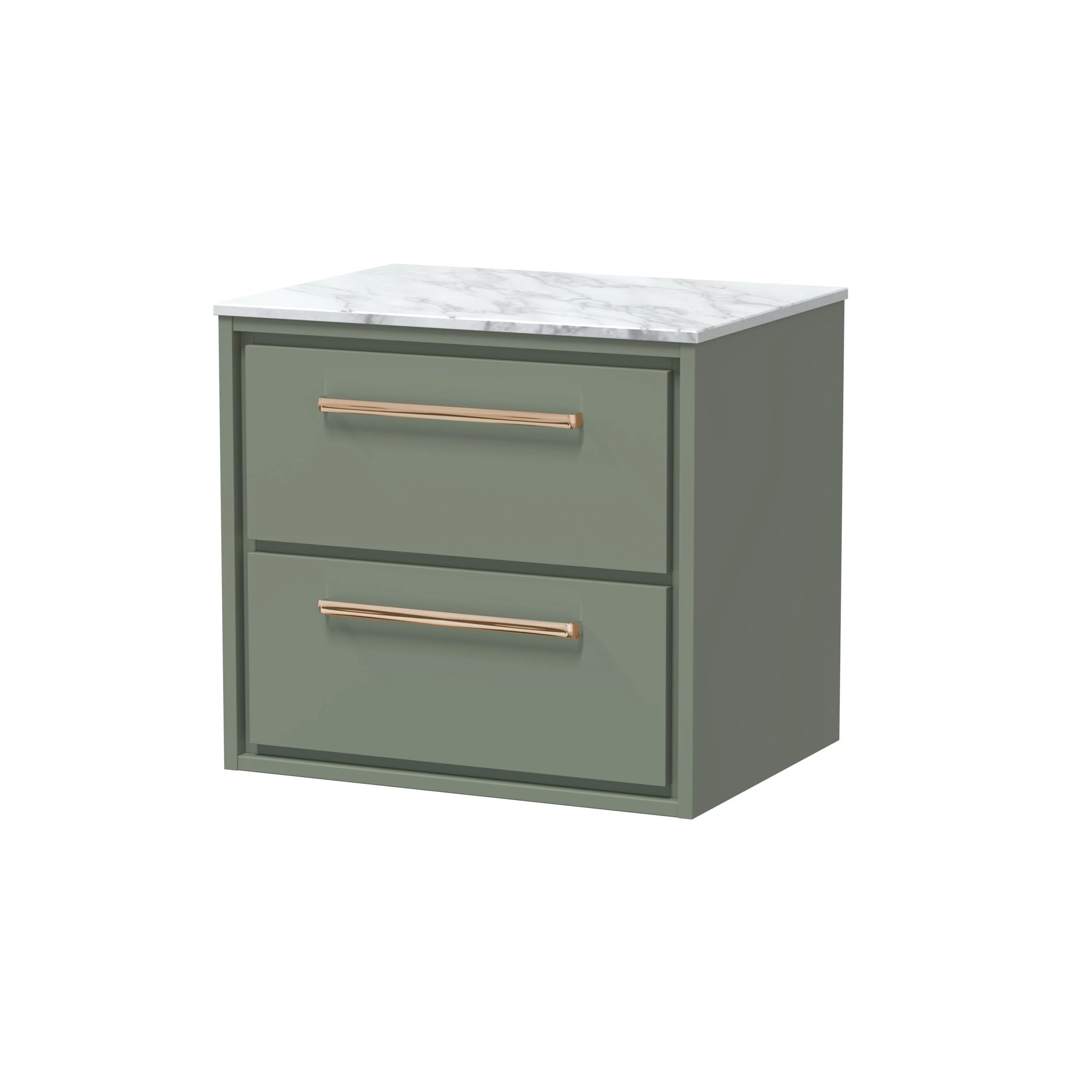Hudson Reed Lille 600mm 2-Drawer Wall Hung Vanity Unit - Fern Green - Image 15