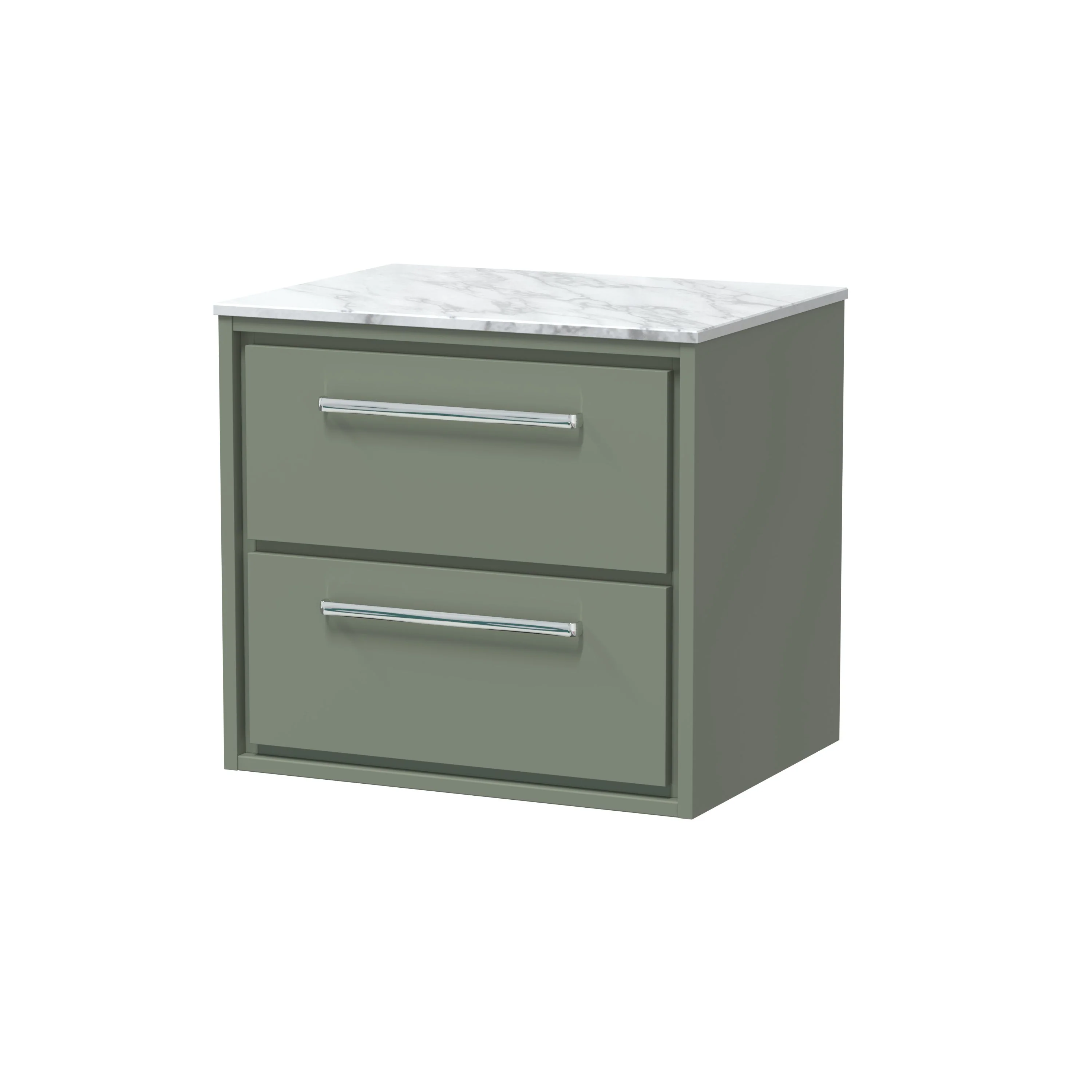 Hudson Reed Lille 600mm 2-Drawer Wall Hung Vanity Unit - Fern Green - Image 5