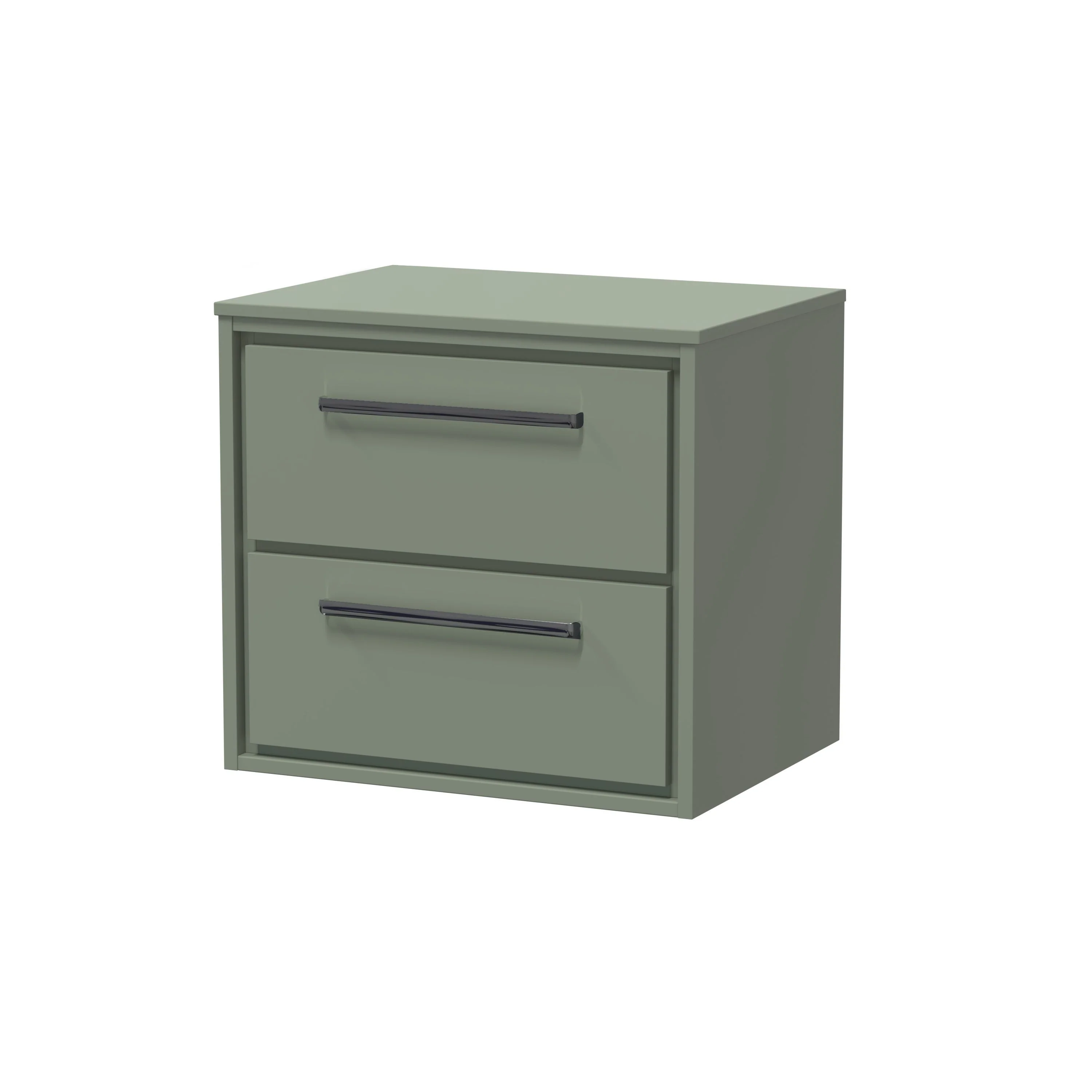 Hudson Reed Lille 600mm 2-Drawer Wall Hung Vanity Unit - Fern Green - Image 7