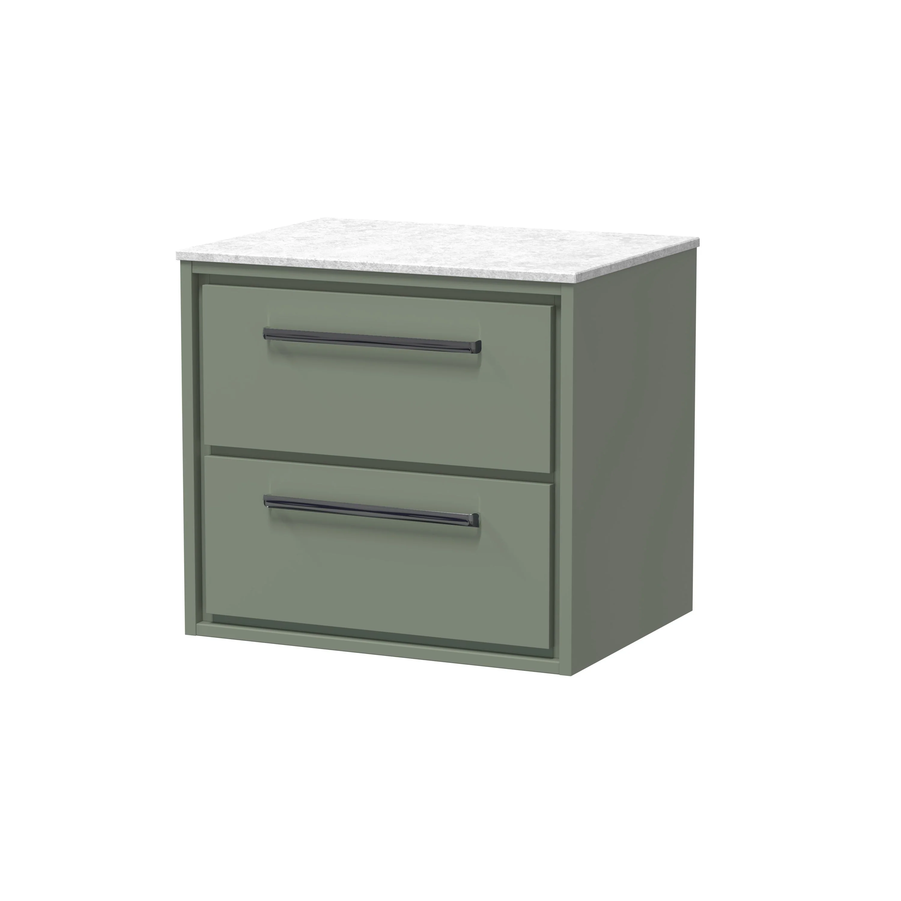 Hudson Reed Lille 600mm 2-Drawer Wall Hung Vanity Unit - Fern Green - Image 8