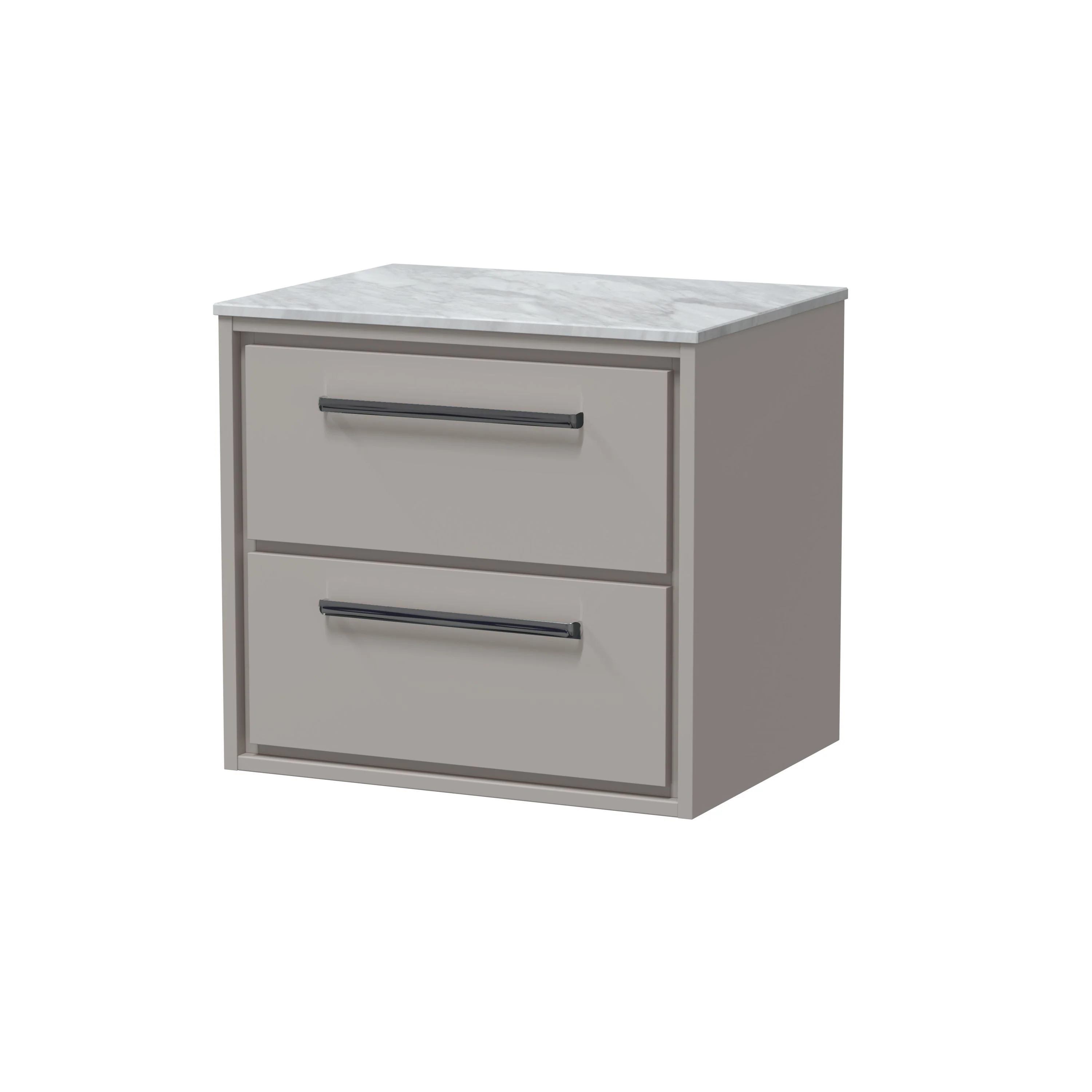Hudson Reed Lille 600mm 2-Drawer Wall Hung Vanity Unit - Pebble Grey - Image 10