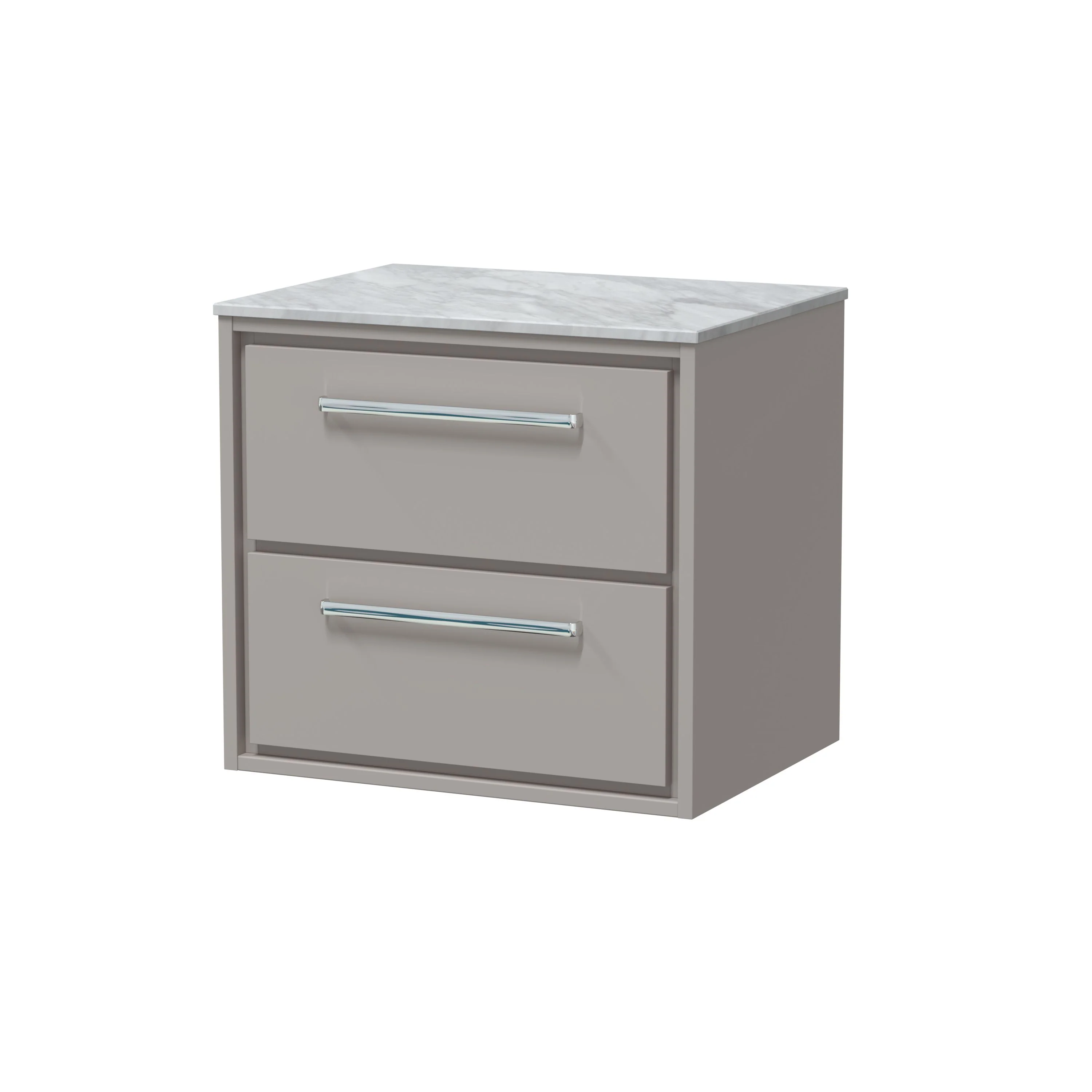 Hudson Reed Lille 600mm 2-Drawer Wall Hung Vanity Unit - Pebble Grey - Image 4