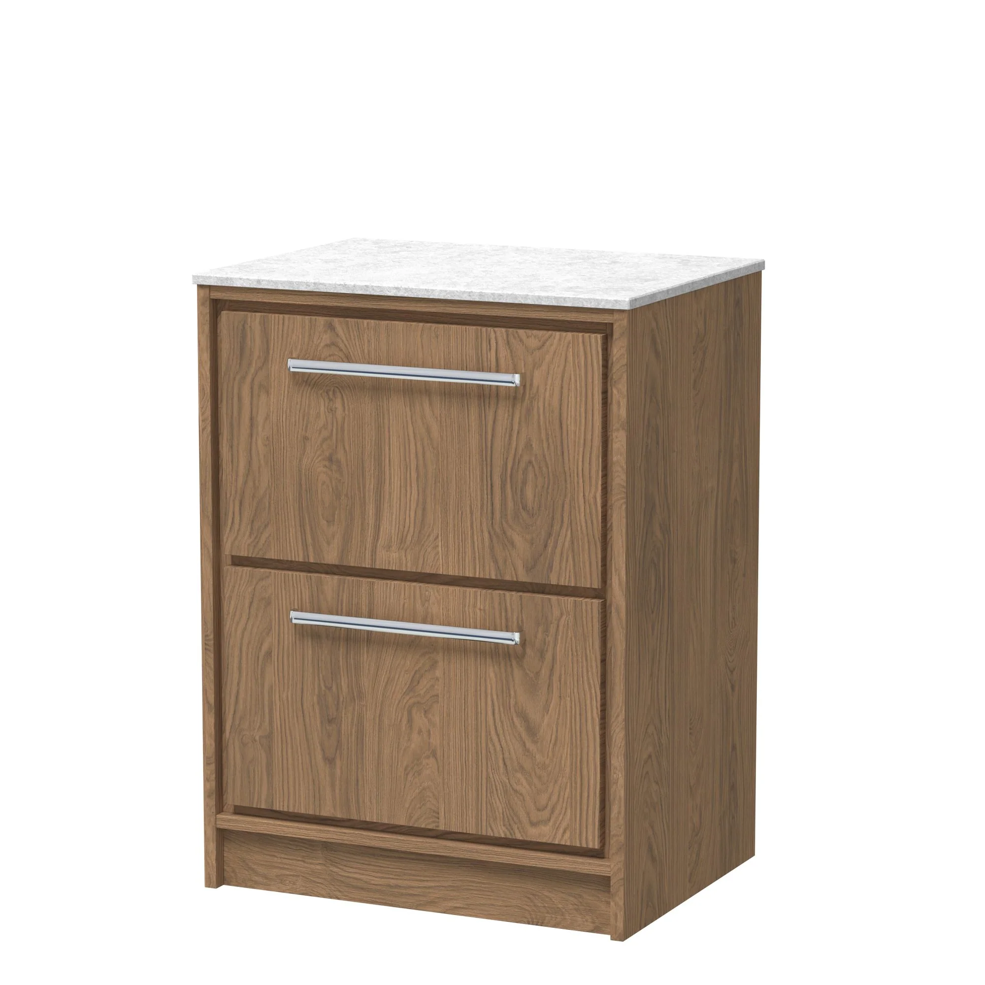 Hudson Reed Lille 600mm Floor Standing 2-Drawer Vanity Unit - Antique Oak