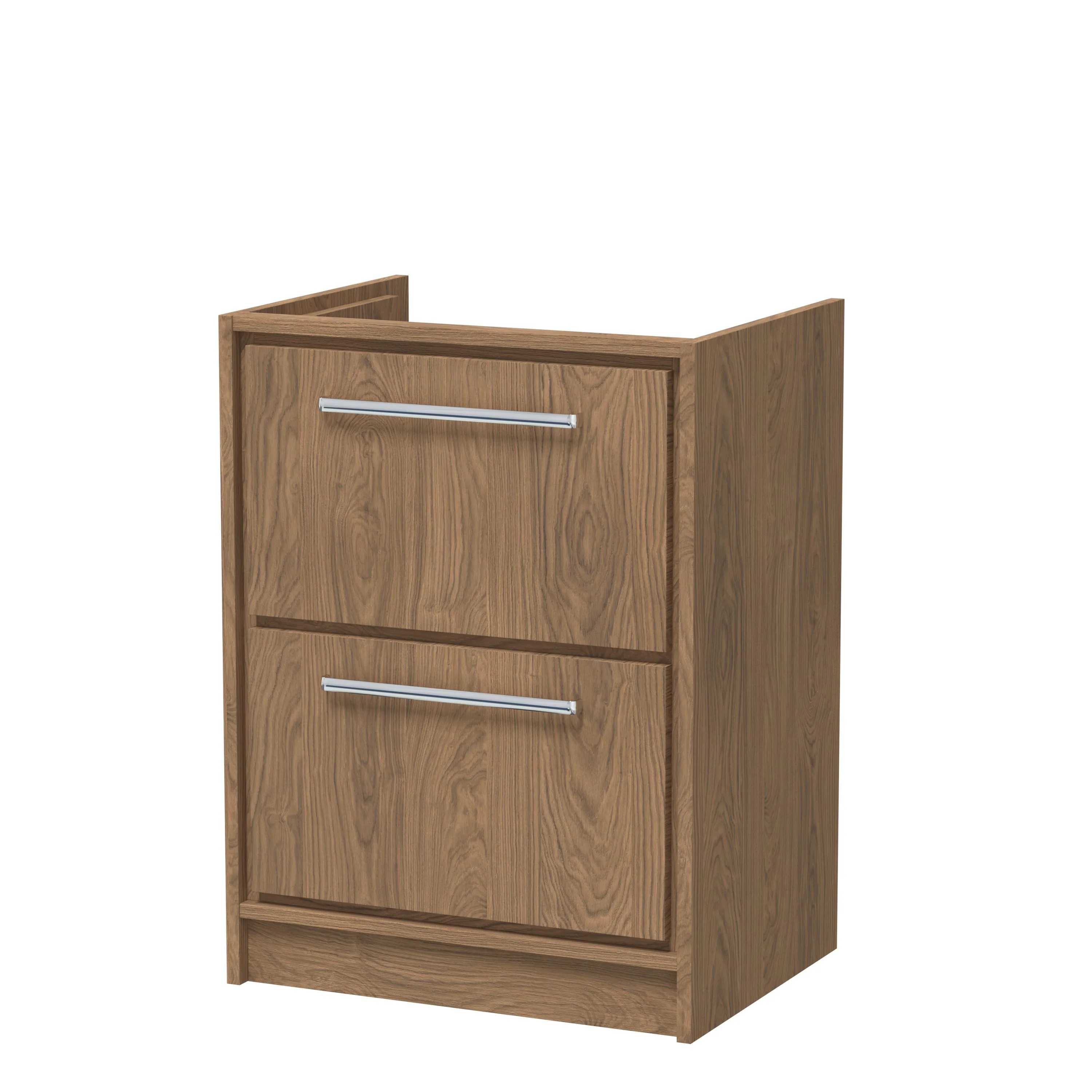 Hudson Reed Lille 600mm Floor Standing 2-Drawer Vanity Unit - Antique Oak - Image 2