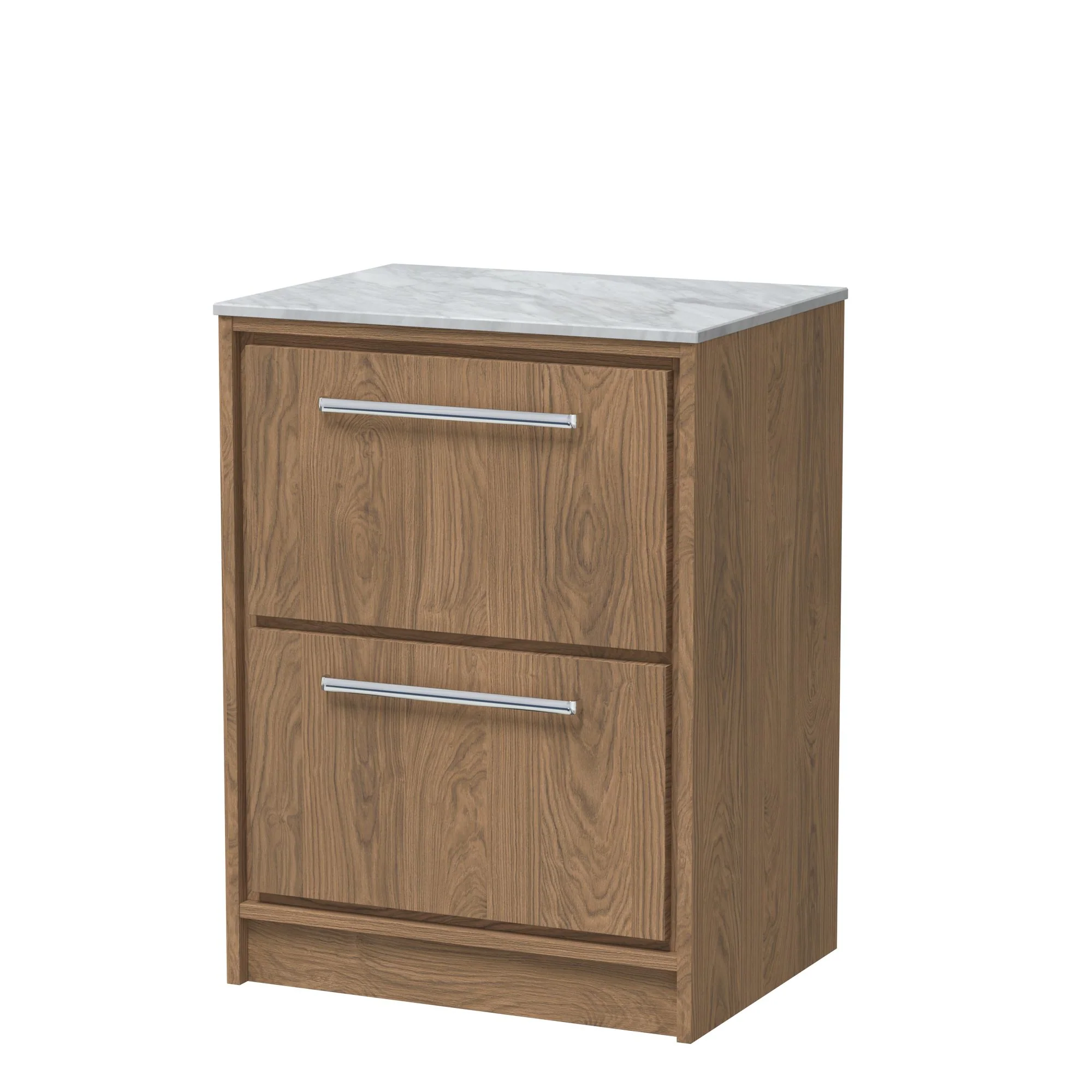 Hudson Reed Lille 600mm Floor Standing 2-Drawer Vanity Unit - Antique Oak - Image 4