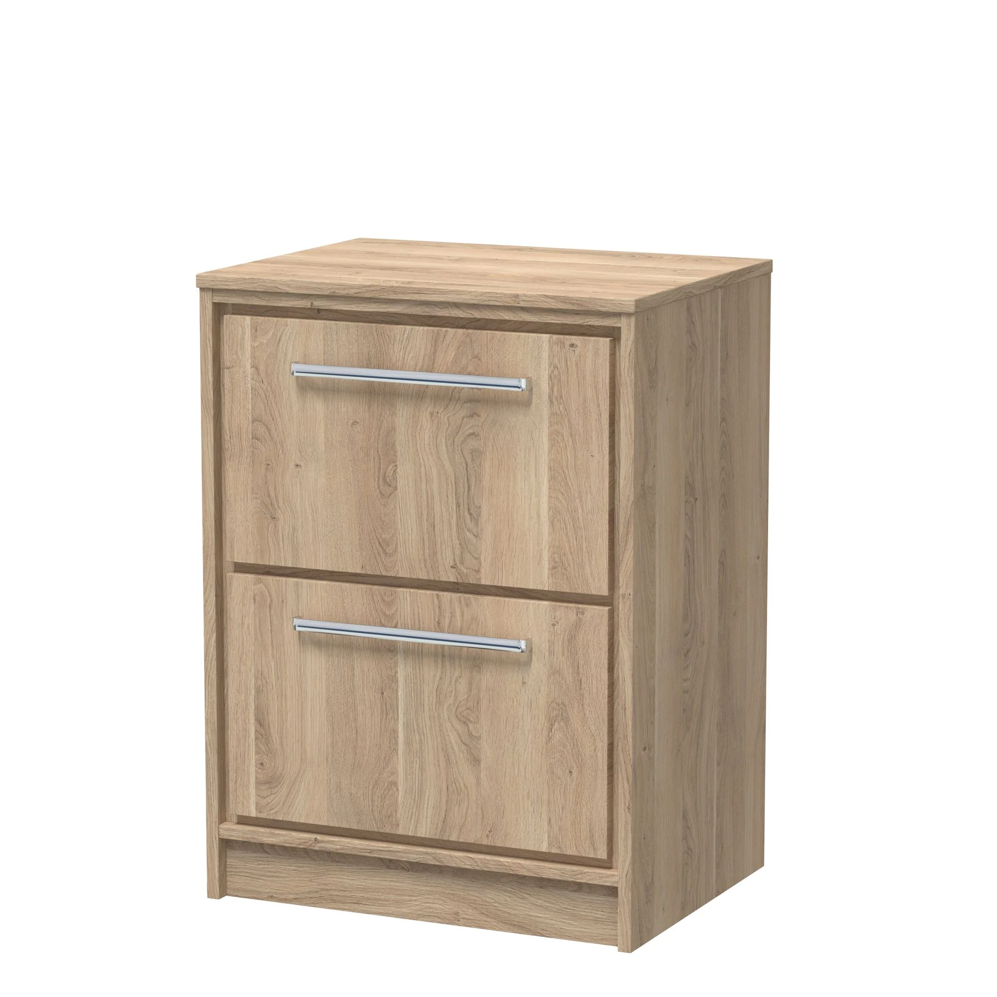 Hudson Reed Lille 600mm Floor Standing 2-Drawer Vanity Unit - Bleached Oak - Image 3