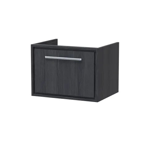 Hudson Reed Lille 600mm Wall Hung 1 Drawer Vanity Unit - Graphite Grey Woodgrain - Image 3