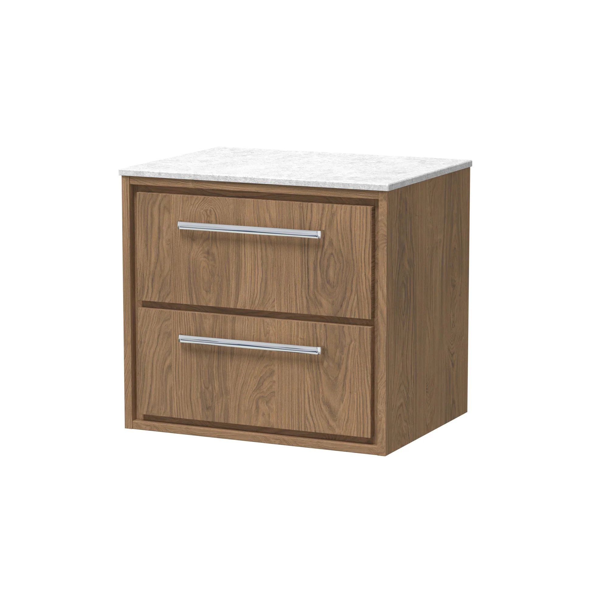 Hudson Reed Lille 600mm Wall Hung 2-Drawer Vanity Unit - Antique Oak