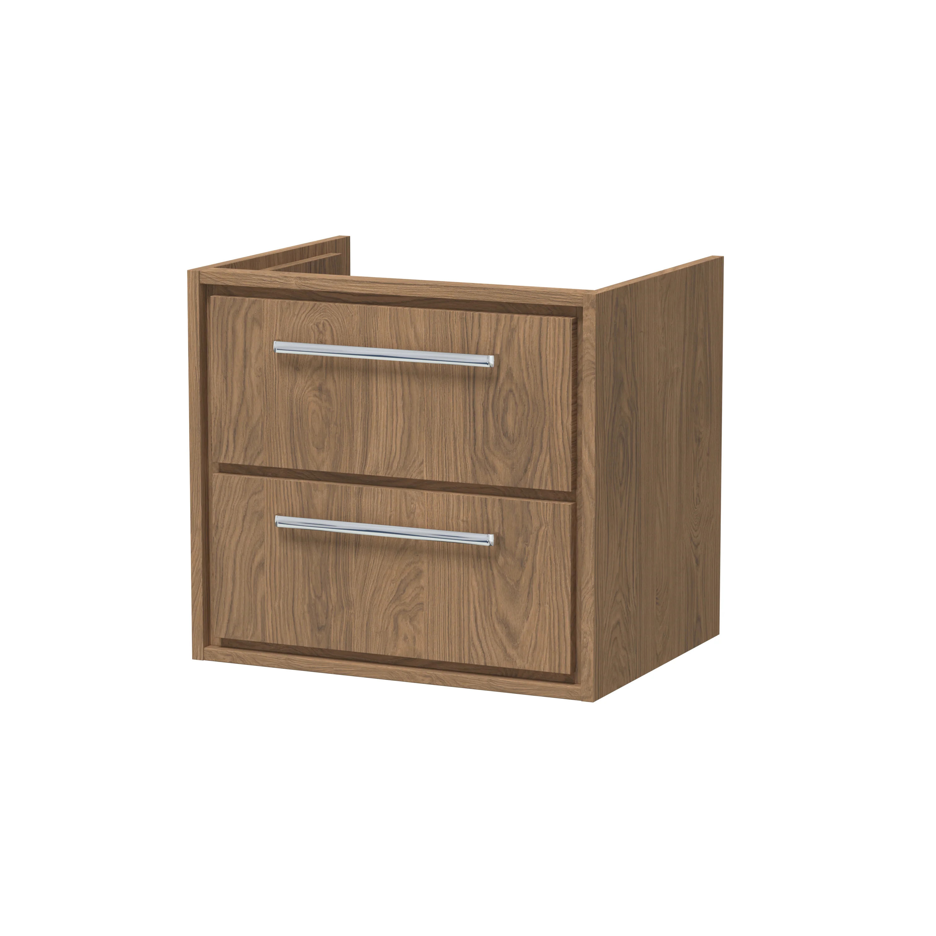 Hudson Reed Lille 600mm Wall Hung 2-Drawer Vanity Unit - Antique Oak - Image 2