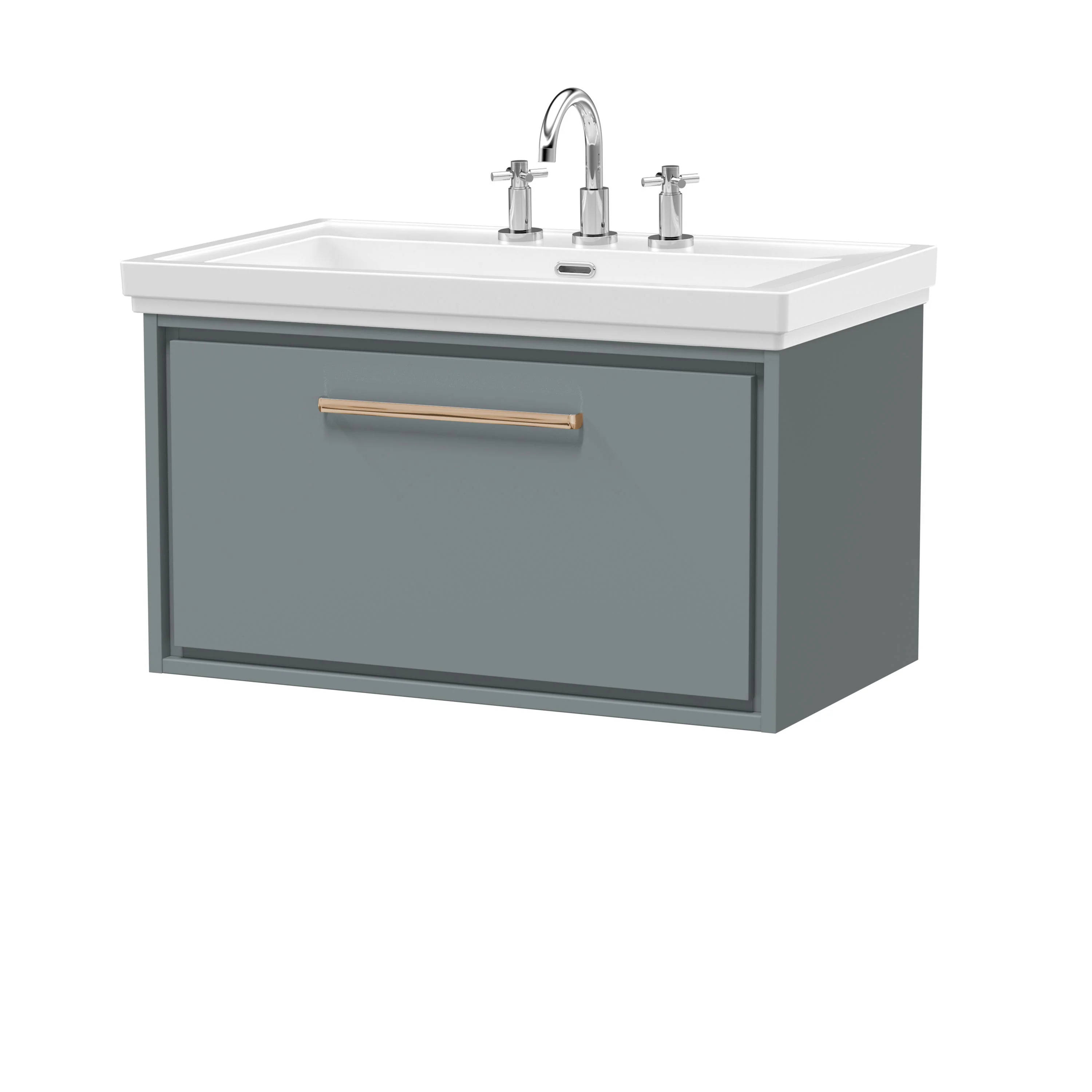 Hudson Reed Lille 800mm 1 Drawer Wall Hung Vanity Unit & Basin - Coastal Grey - Image 15